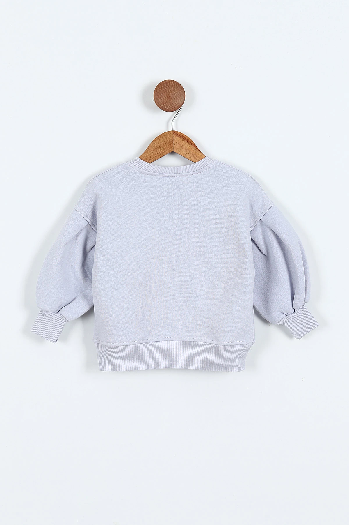 Lila (0-4 Yaş)Çiçek Nakışlı Baskılı  3 İp Şardonlu Kız Çocuk Sweatshirt 417581