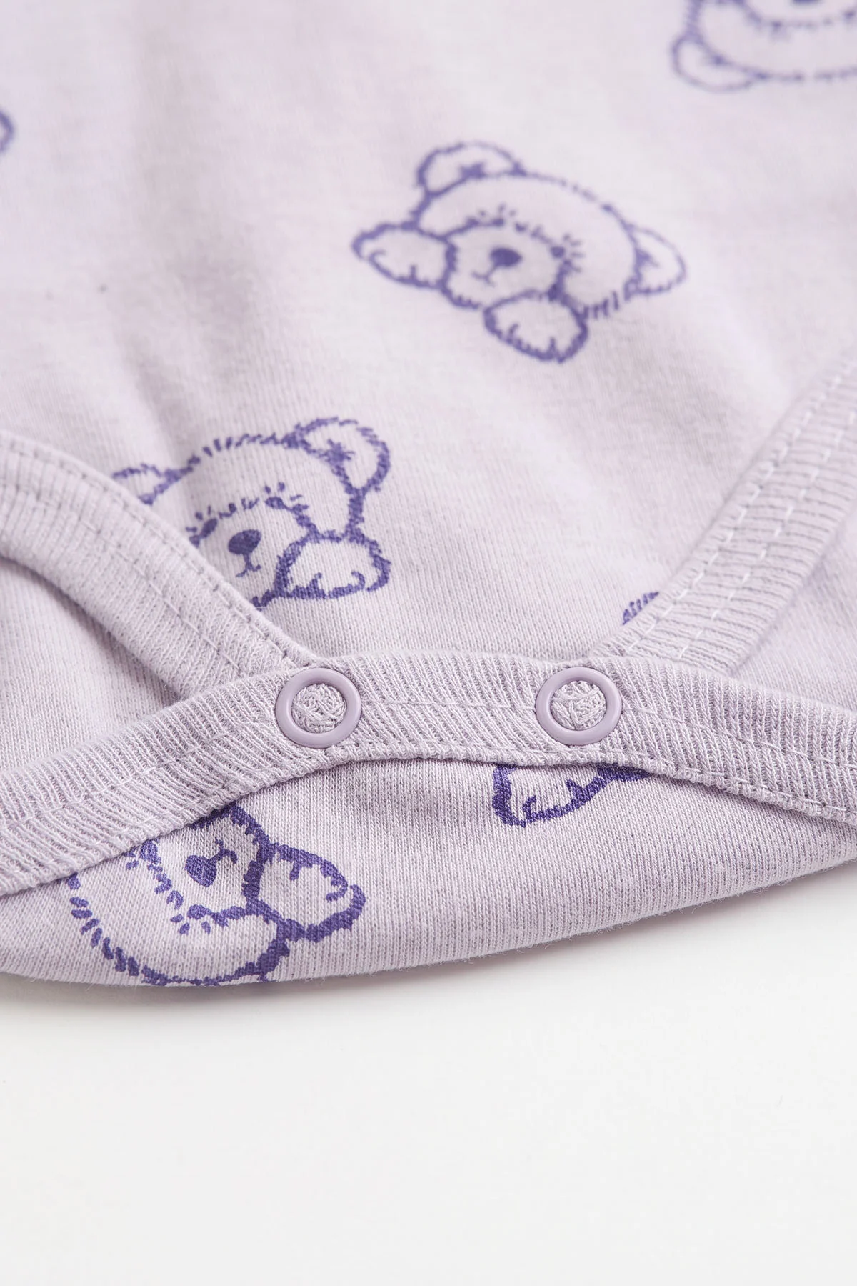 Lila (0-9 Ay) Ayı   Desenli     Bebek Çıtçıtlı Badi 482344