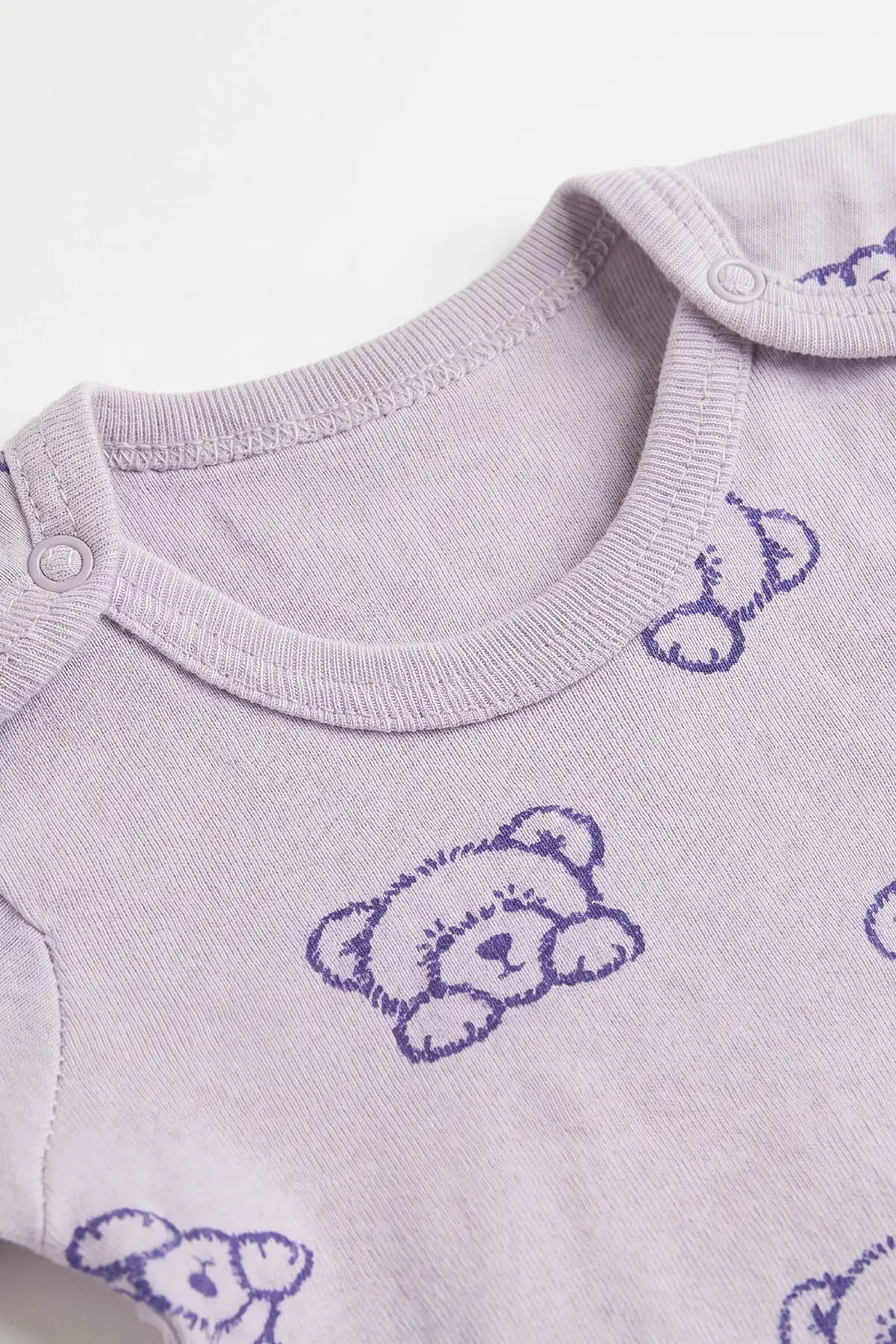 Lila (0-9 Ay) Ayı   Desenli     Bebek Çıtçıtlı Badi 482344