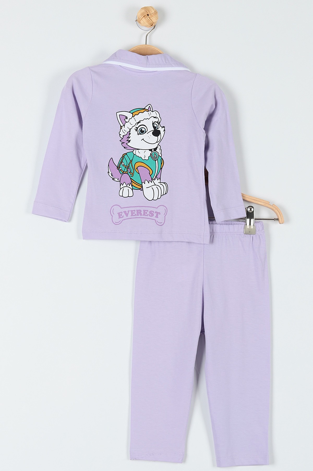 Lila (1-3 Yaş) Köpek Everest Baskılı Kız Bebe Pijama Takım 181861