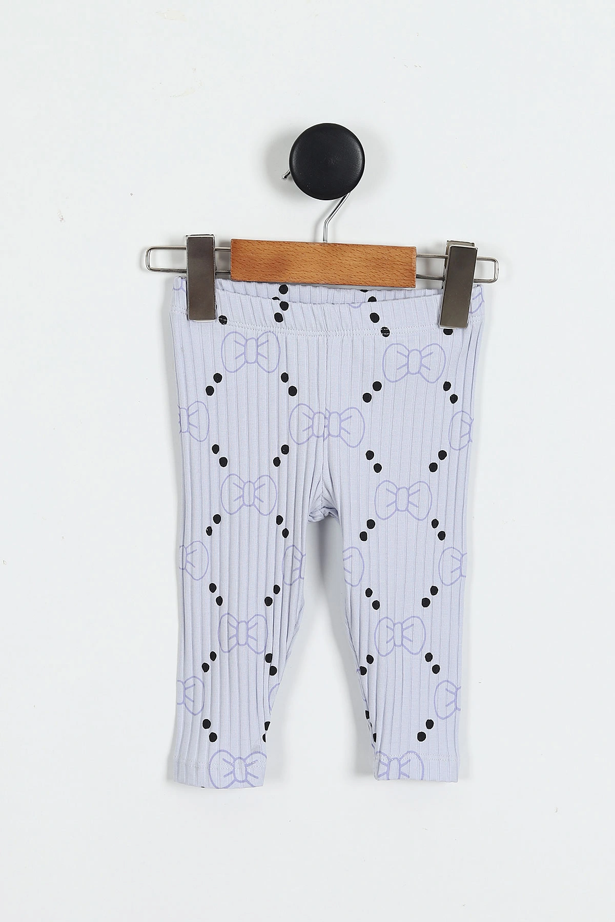 Lila (1-4 Yaş) Fiyonk Desenli Alt Fitilli Taytlı Kız Çocuk Mevsimlik Takım 425876
