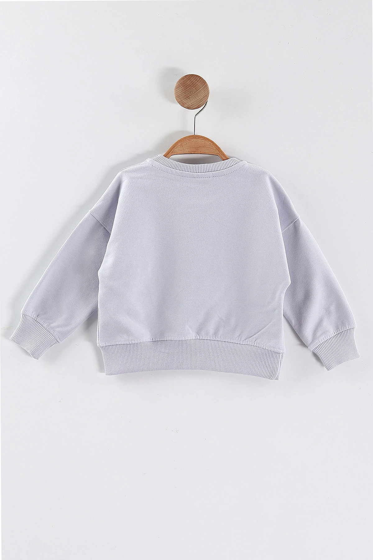 Lila (1-4 Yaş)Tavşan Baskılı  Taşlı Kız Çocuk Sweatshirt 432954