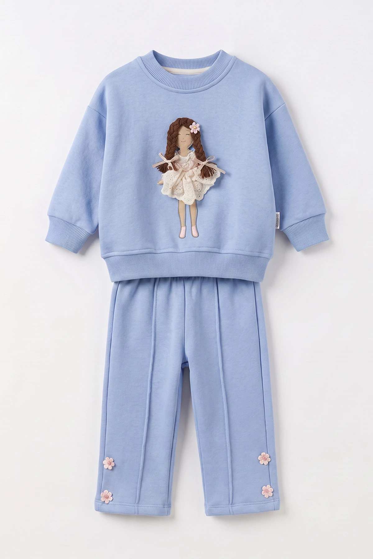 Lila (1-5 Yaş)Oyuncak Bebek Aksesuarlı   3 İp Şardonlu Kız Çocuk Kışlık Takım 499243