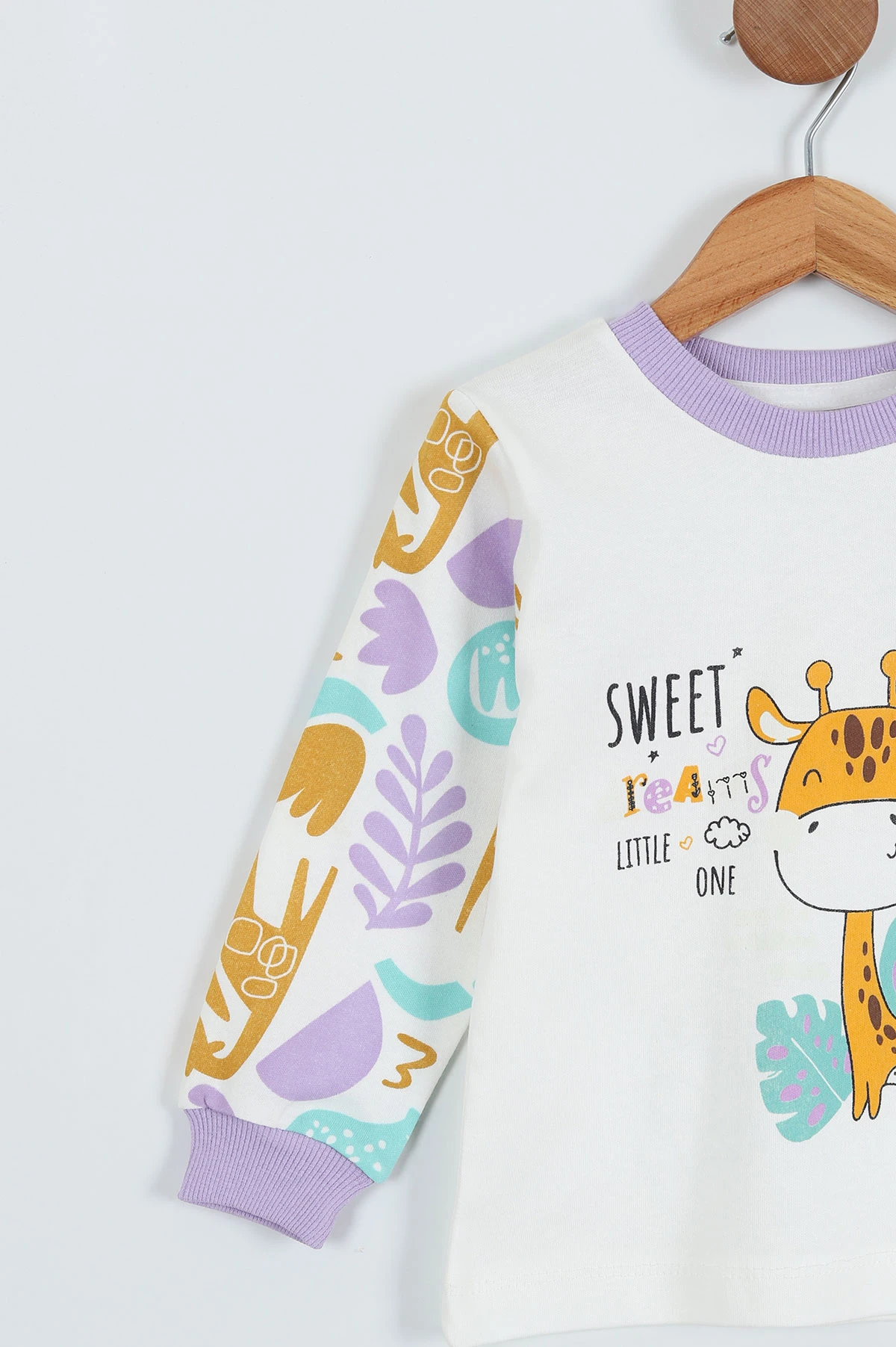 Lila (1-9 Yaş) Baskılı Kız Çocuk Sweat 275792
