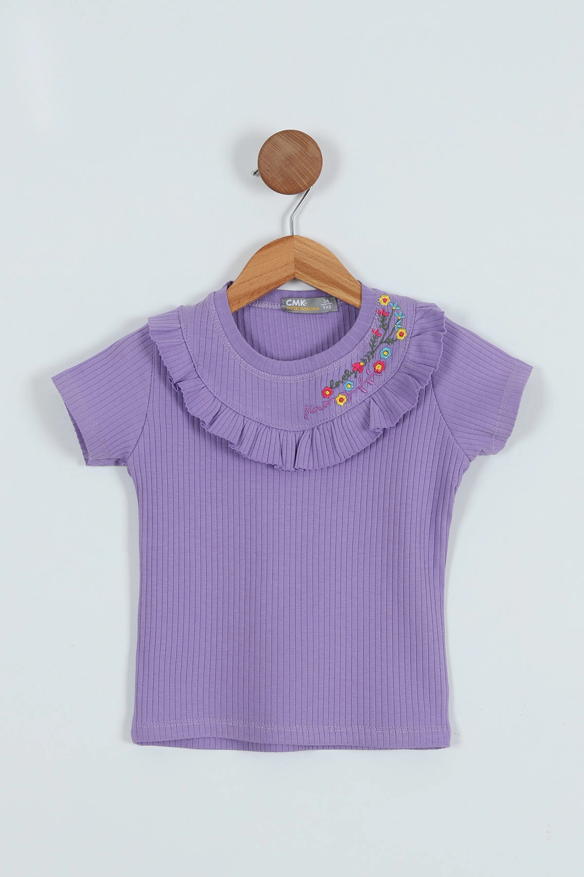 Lila (2-11 Yaş) Nakışlı Kız Çocuk Tişört 276539