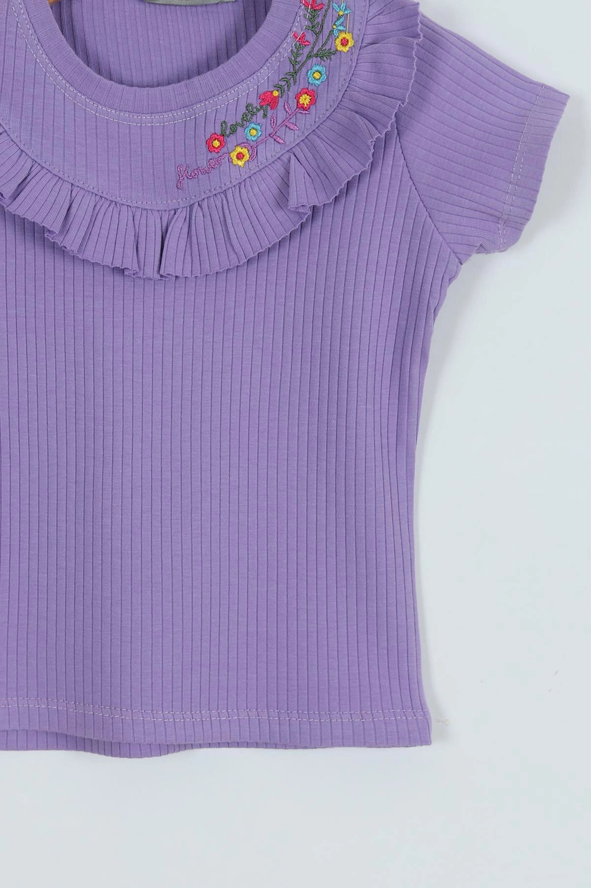 Lila (2-11 Yaş) Nakışlı Kız Çocuk Tişört 276539