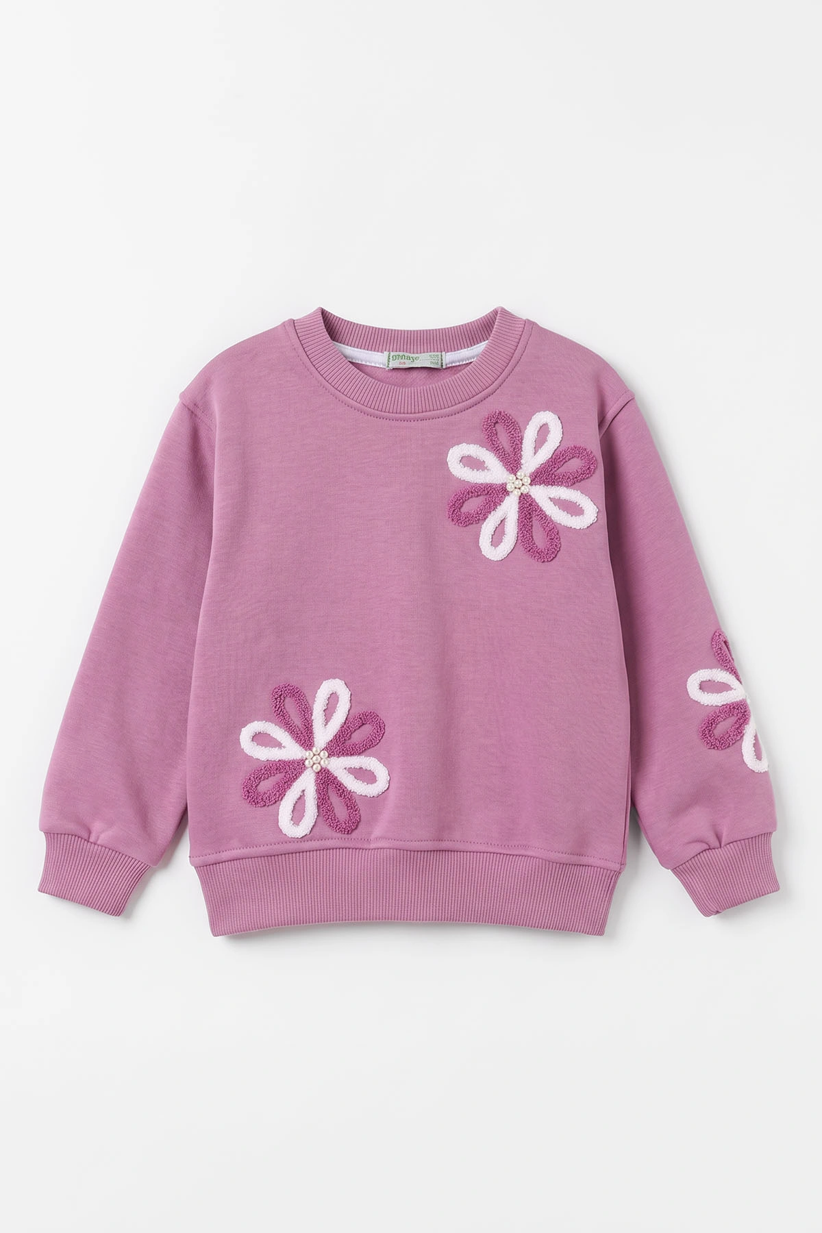 Lila (2-11 Yaş)  Süzene Nakışlı İçi Şardonlu Kız Çocuk Sweatshirt 499986