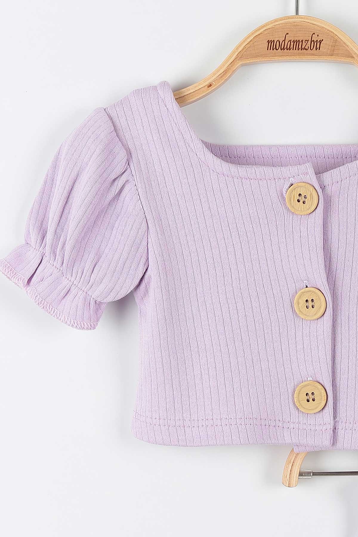 Lila (2-5 Yaş) Fitilli Kız Çocuk İkili Takım 175198
