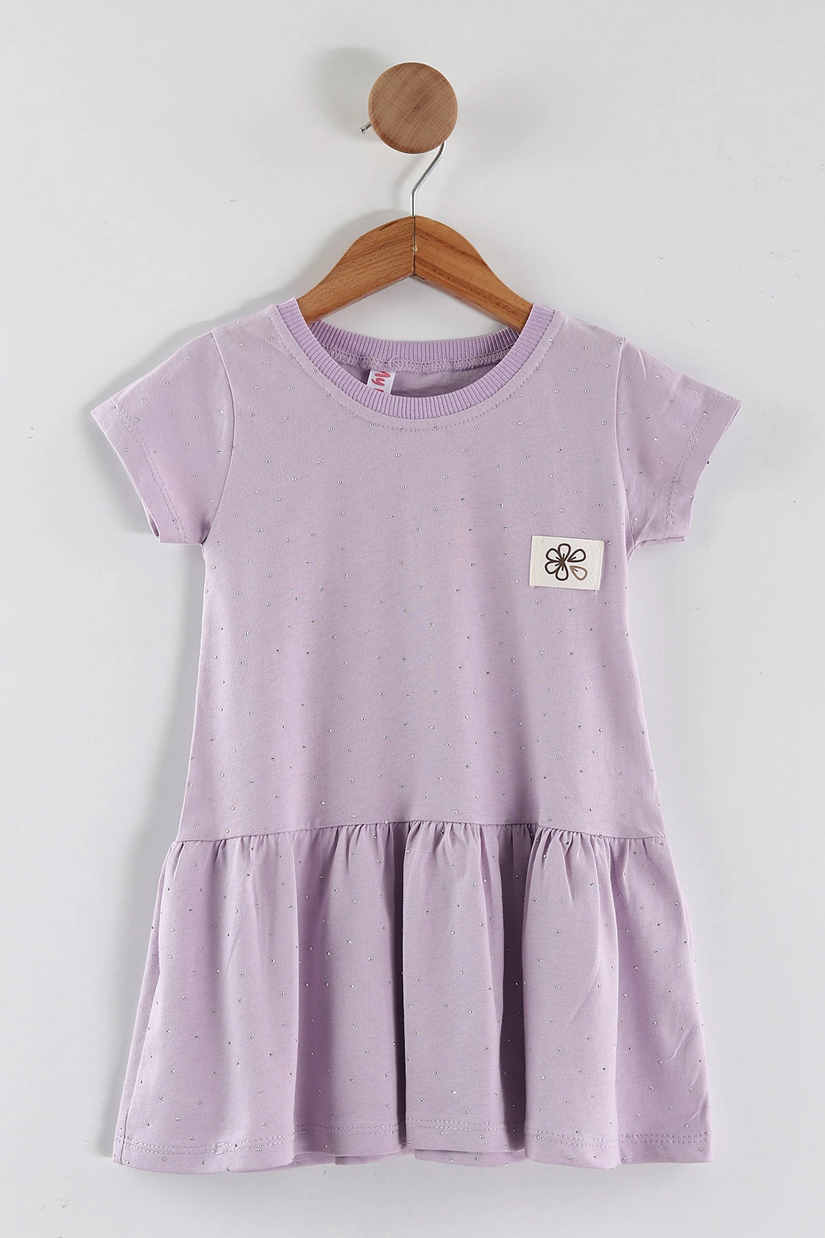 Lila (2-5 Yaş)Taşlı Kız Çocuk Elbise 454326