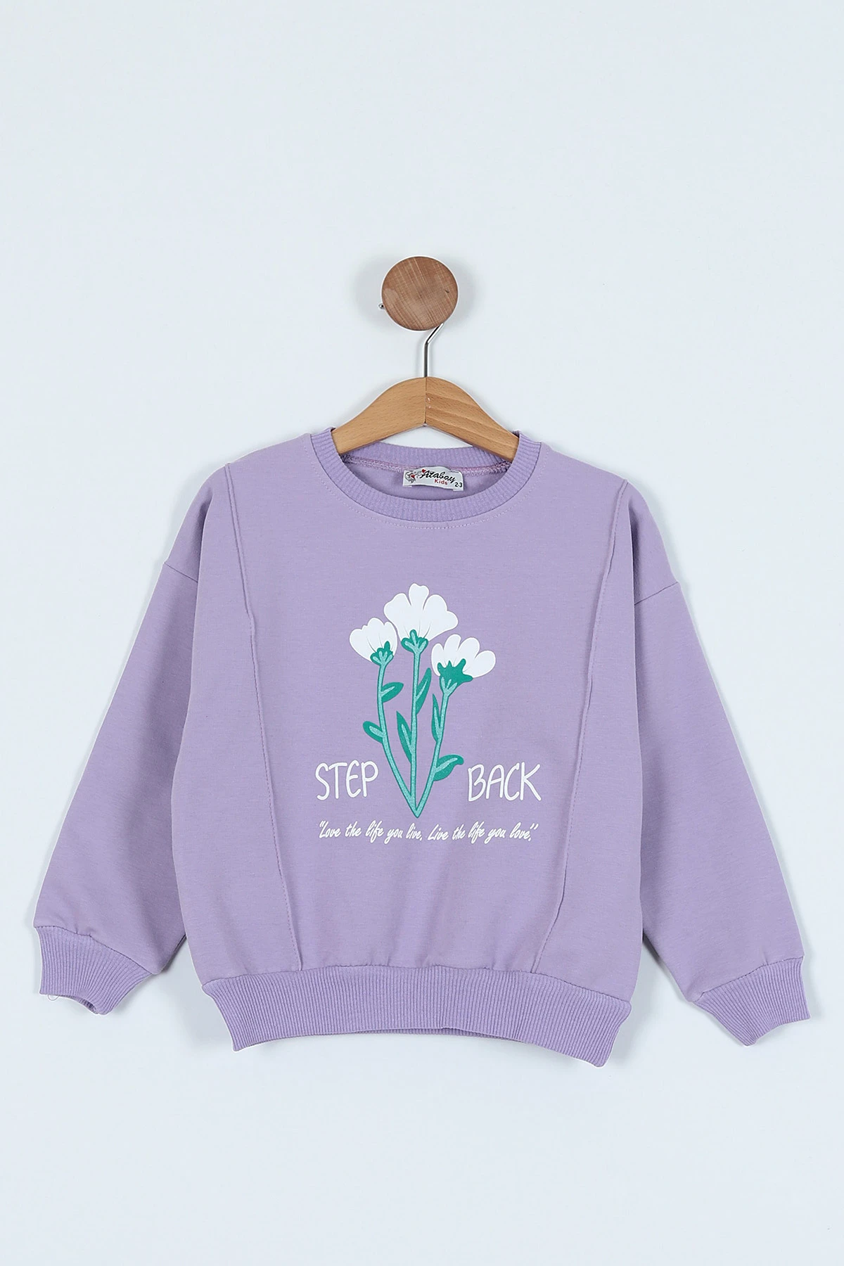 Lila (2-6 Yaş)  Çicek Baskılı Kız Çocuk Sweatshirt 236263