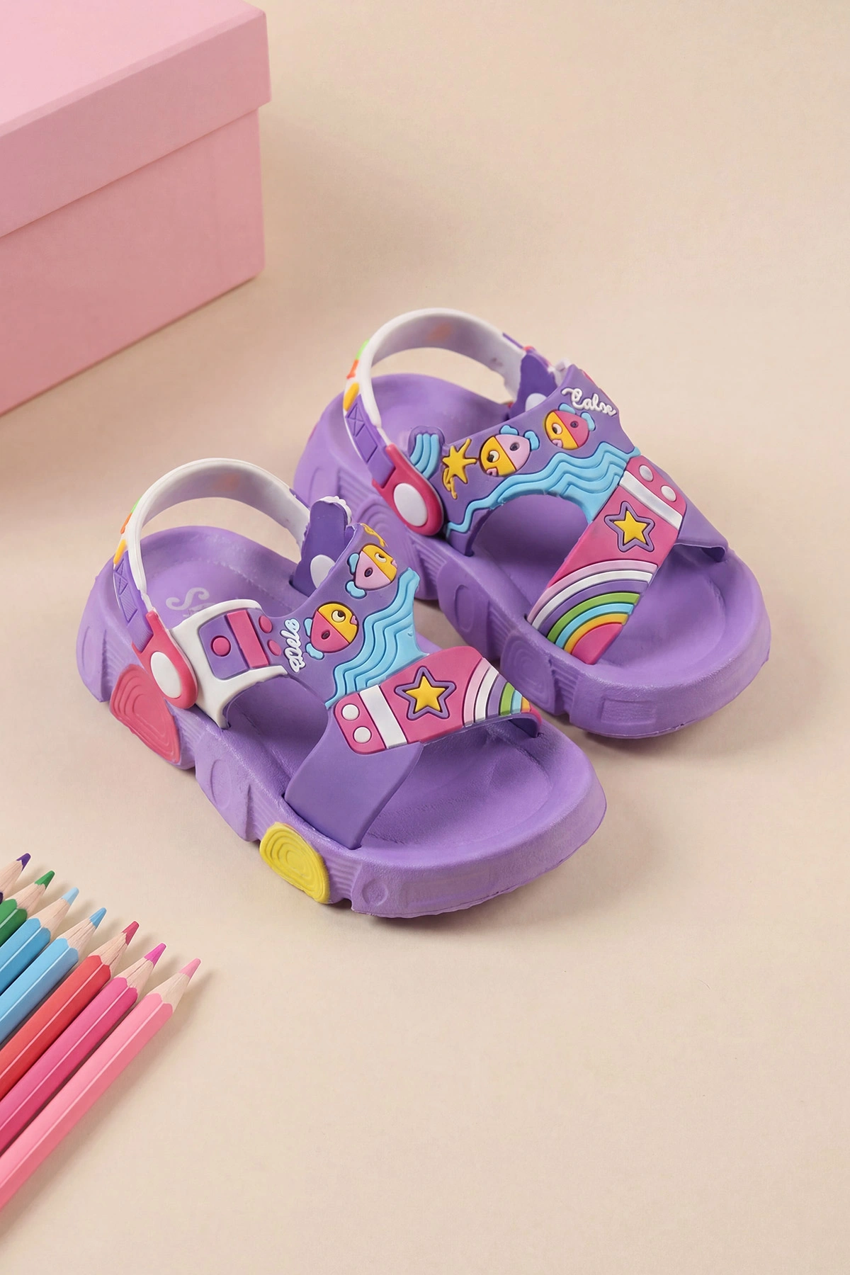 Lila ( 25 - 29 ) Figürlü Kız Çocuk Sandalet 462502