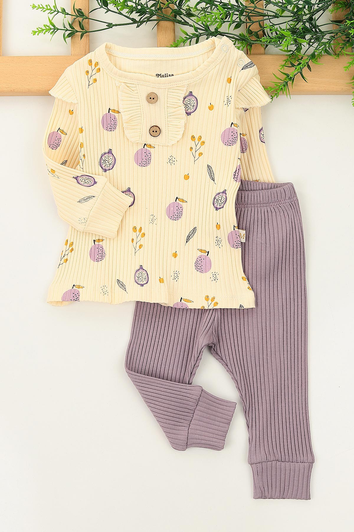 Lila (3-12 Ay) Nar Baskılı Kız Çocuk Takım 152340
