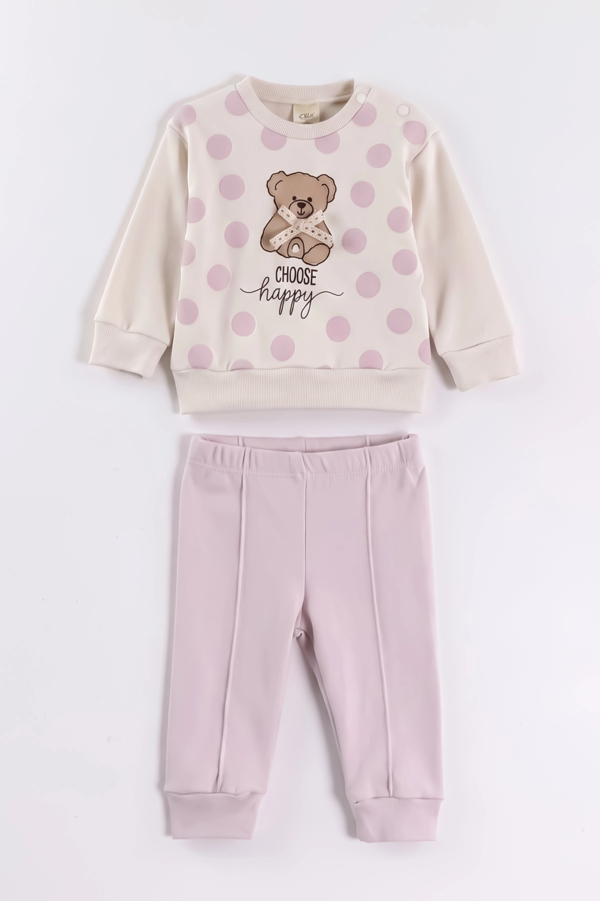 Lila (3-18 Ay) Ayıcık Baskılı   Alt Çimalı  Kız Bebek 2'li Takım 477561