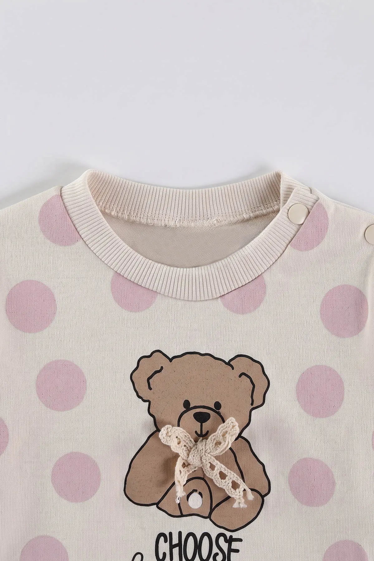 Lila (3-18 Ay) Ayıcık Baskılı Alt Çimalı Kız Bebek 2'li Takım 477561