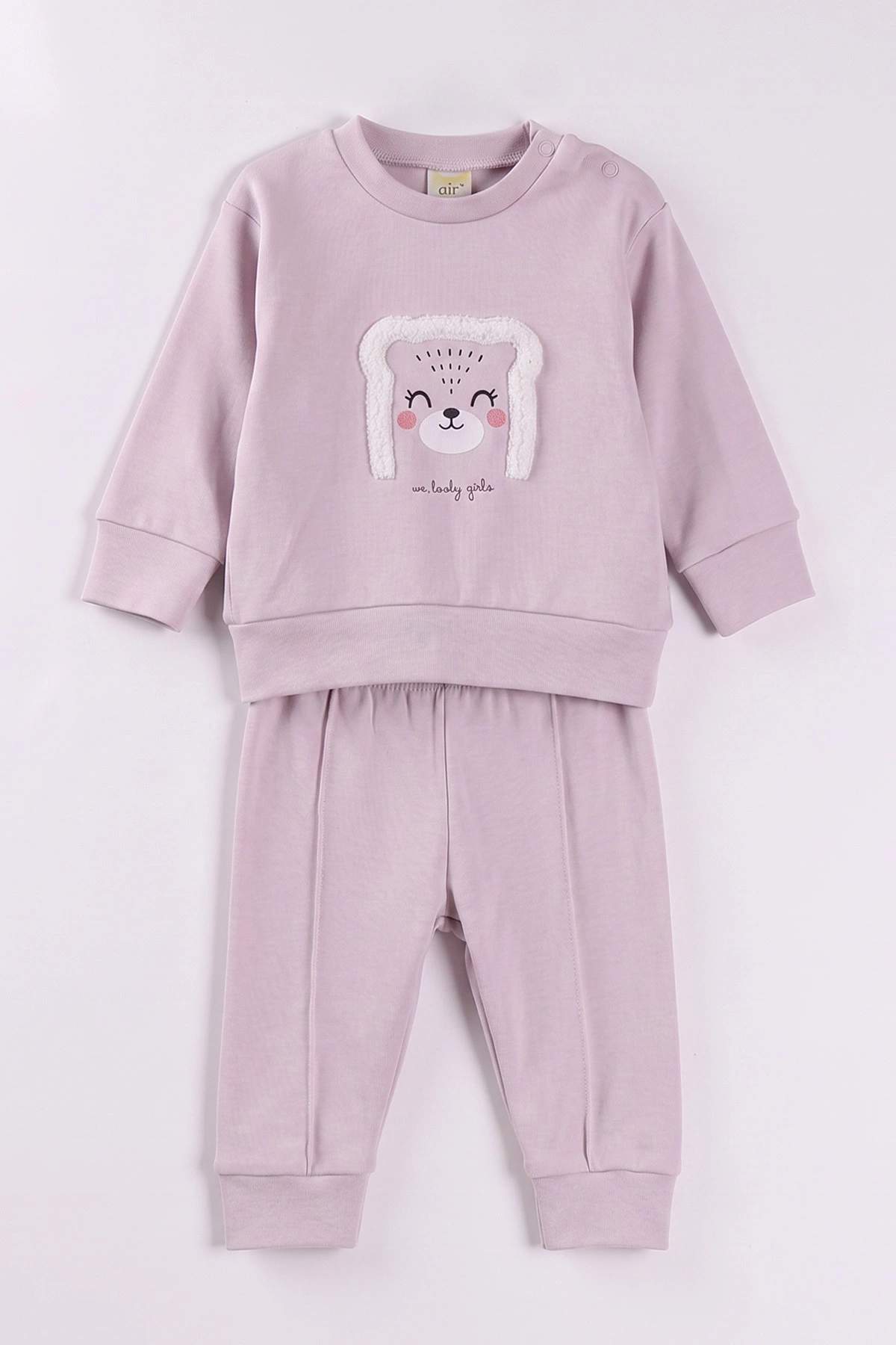 Lila (3-18 Ay) Baskılı ve Nakışlı  Alt Çimalı  Kız Bebek 2'li Takım 477543