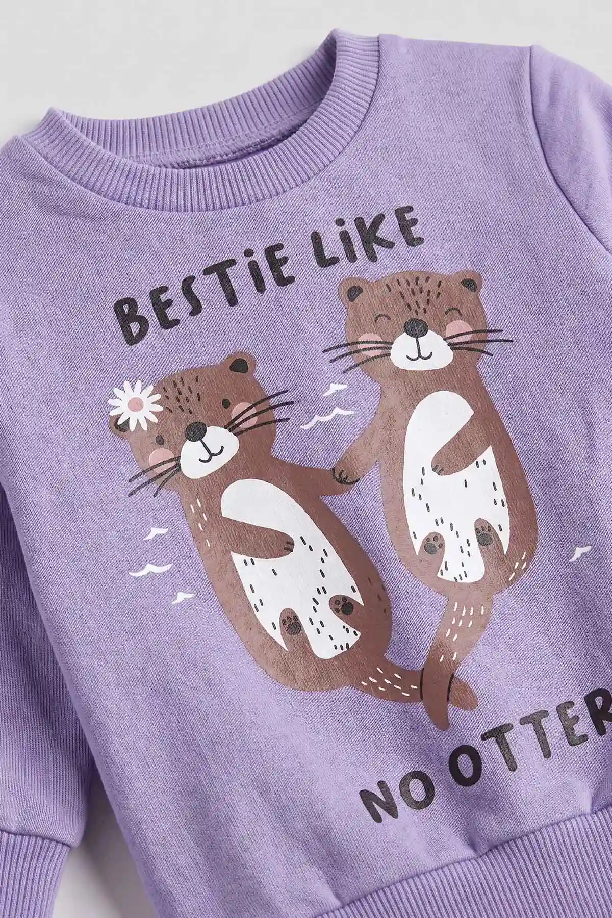 Lila (3-18 Ay) Bestie Like Baskılı 2 İp Kız Bebek Mevsimlik Takım 481142