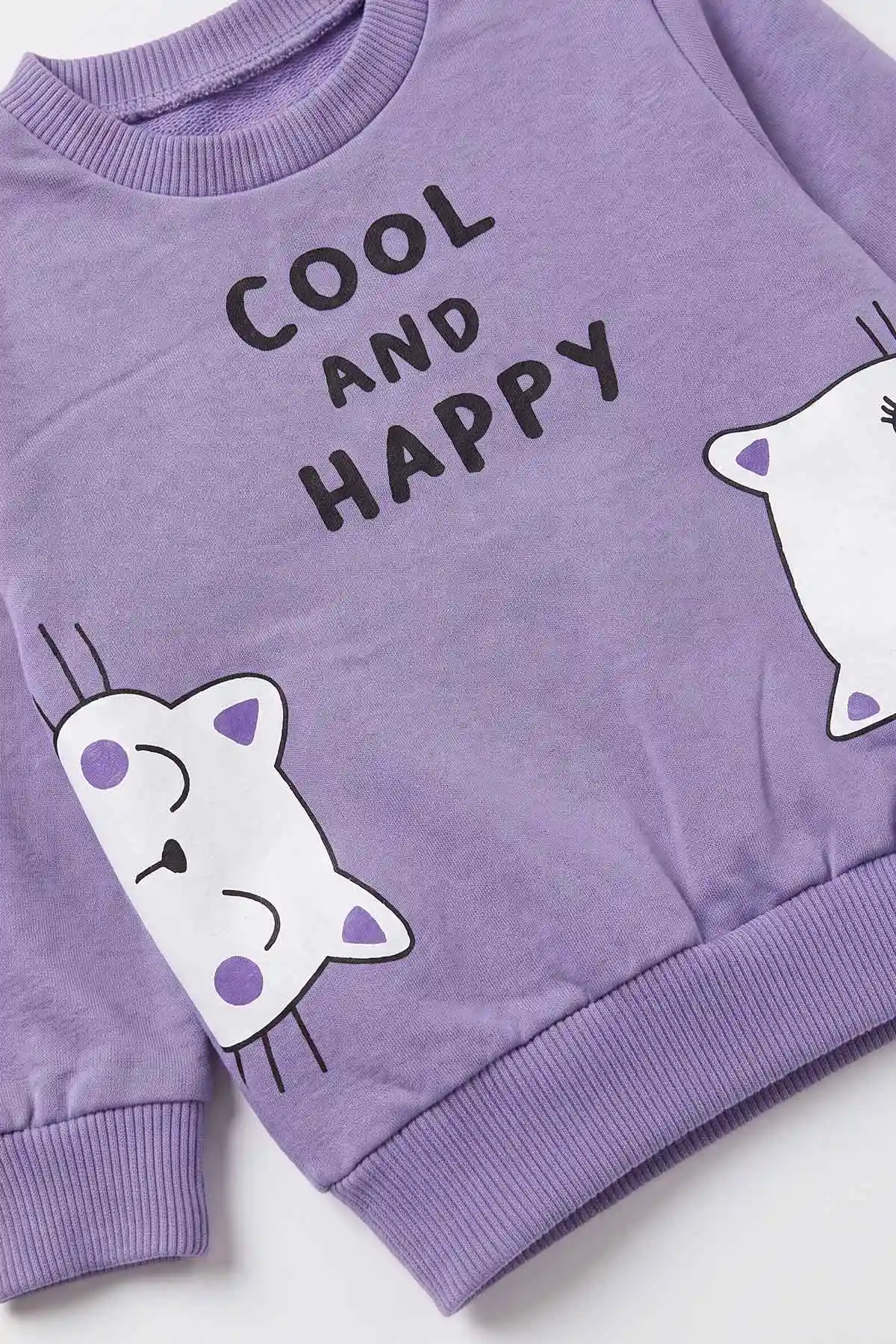 Lila (3-18 Ay)  Cool And Happy Baskılı 2 İp Kız Bebek Mevsimlik Takım 481121