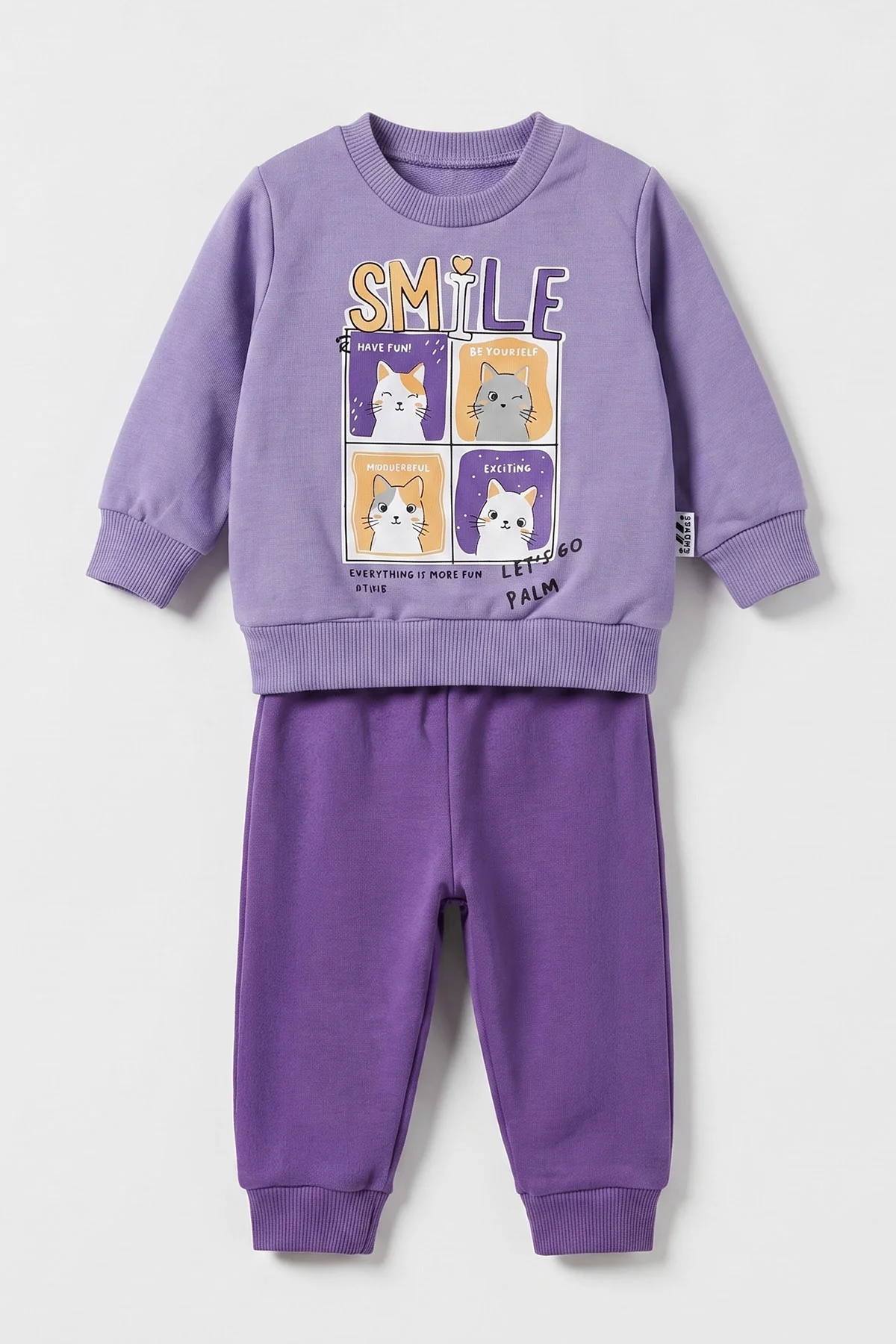 Lila (3-18 Ay) Smile Baskılı 2 İp Kız Bebek Mevsimlik Takım 481098