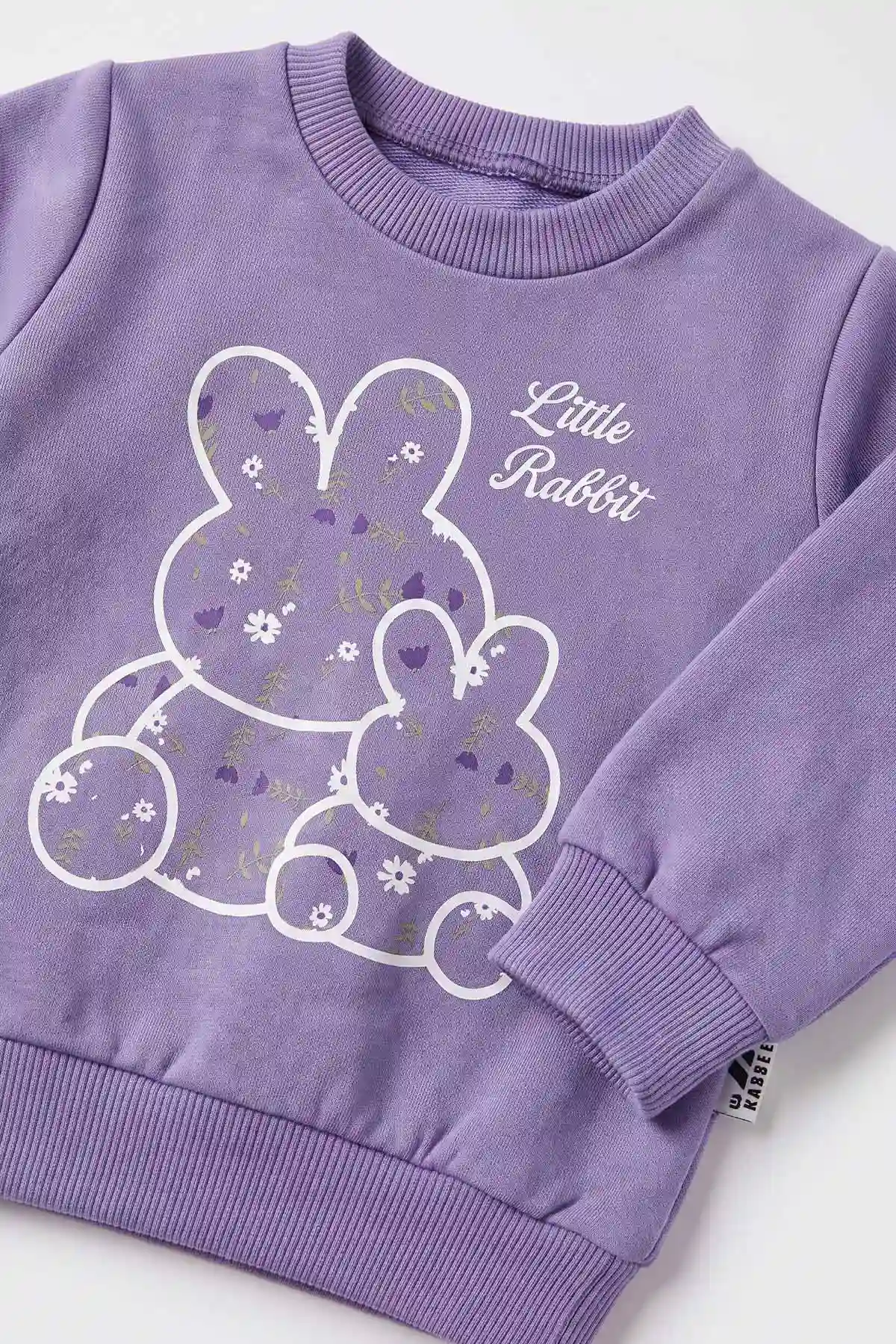 Lila (3-18 Ay) Tavşan Baskılı 2 İp Kız Bebek Mevsimlik Takım 481105