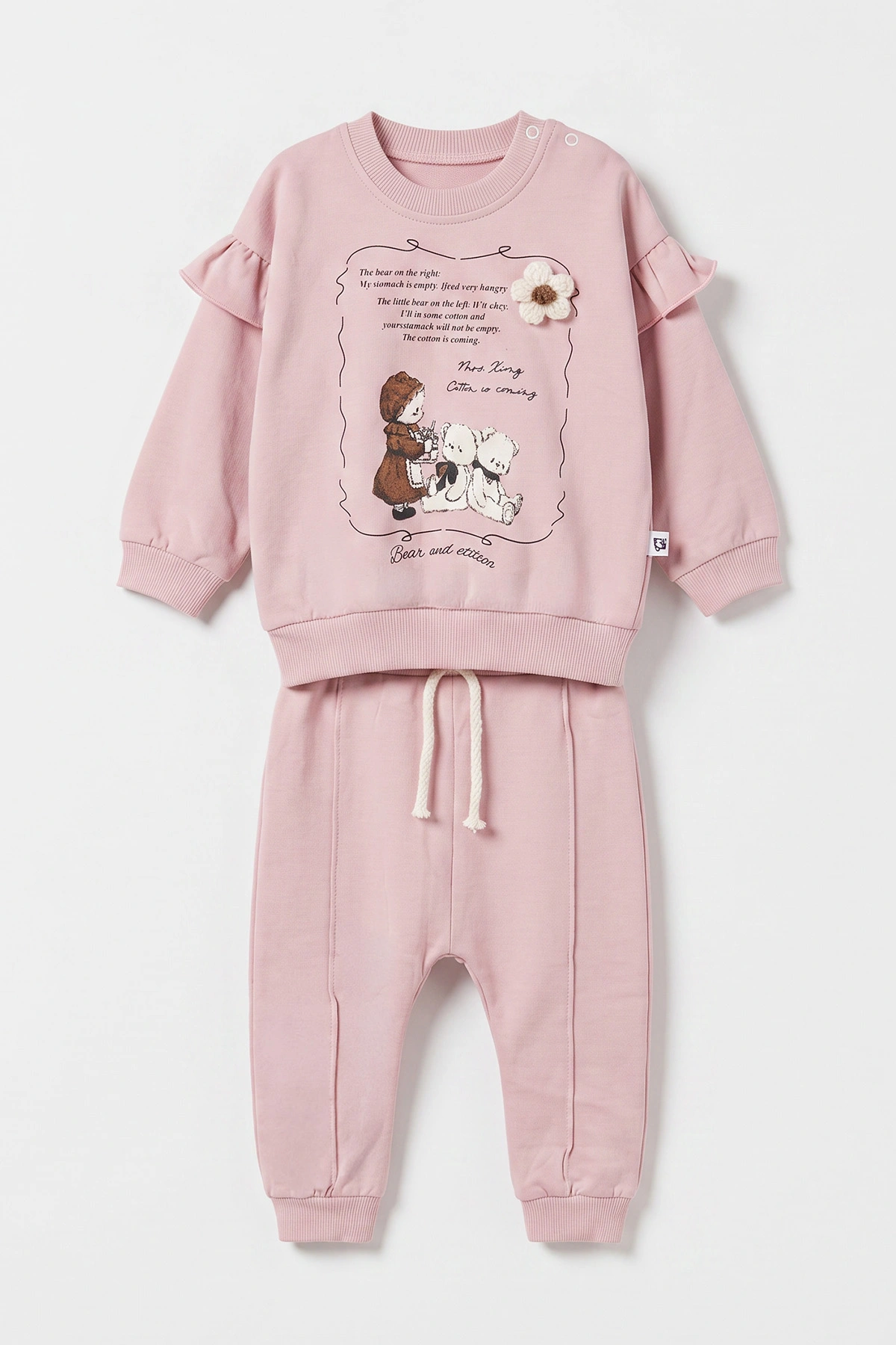 Lila (3-24 Ay) Baskılı Alt Çimalı Kız Bebek Takım 480584