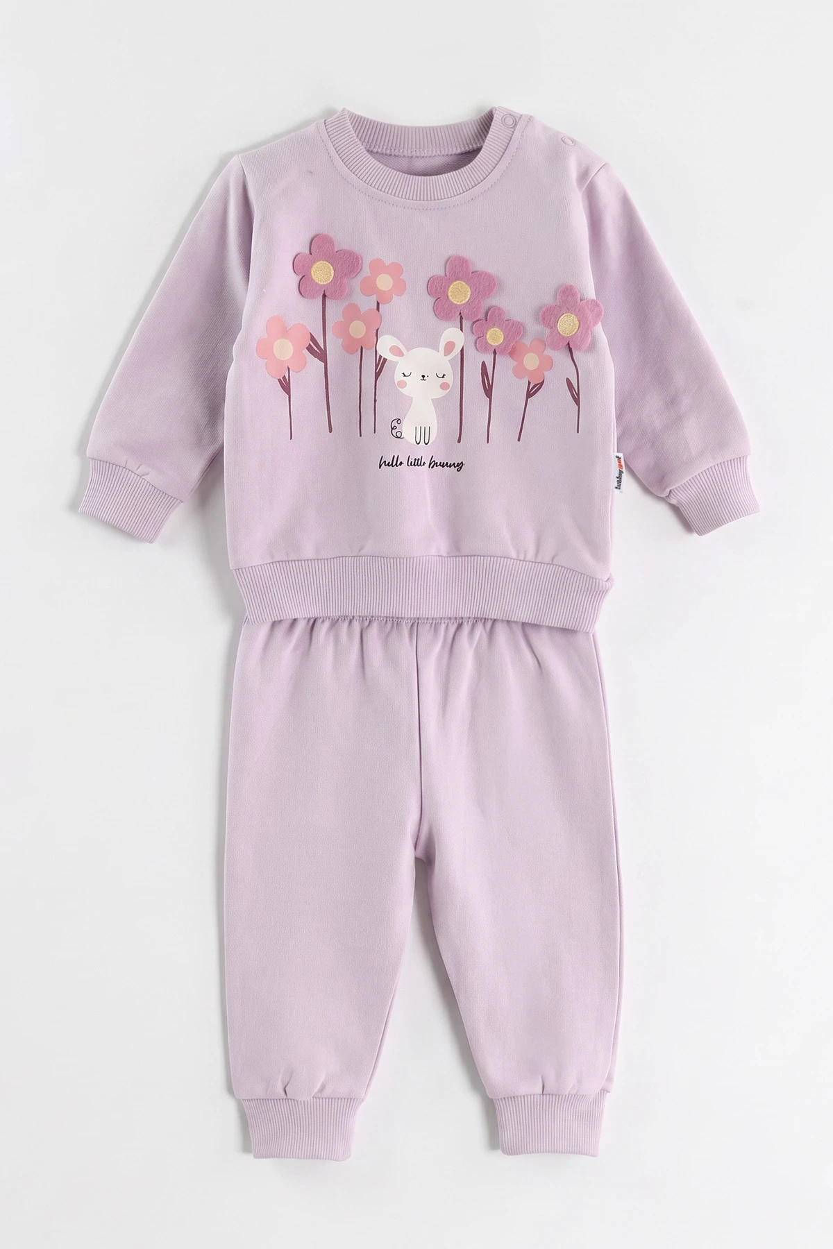 Lila (3-24 Ay) Çiçek Baskılı  Kız Bebek 2'li  Takım 473051