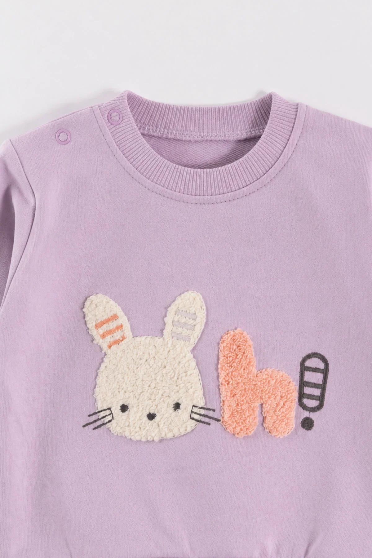 Lila (3-24 Ay) Süzene Tavşan Nakışlı  Kız Bebek 2'li  Takım 473049