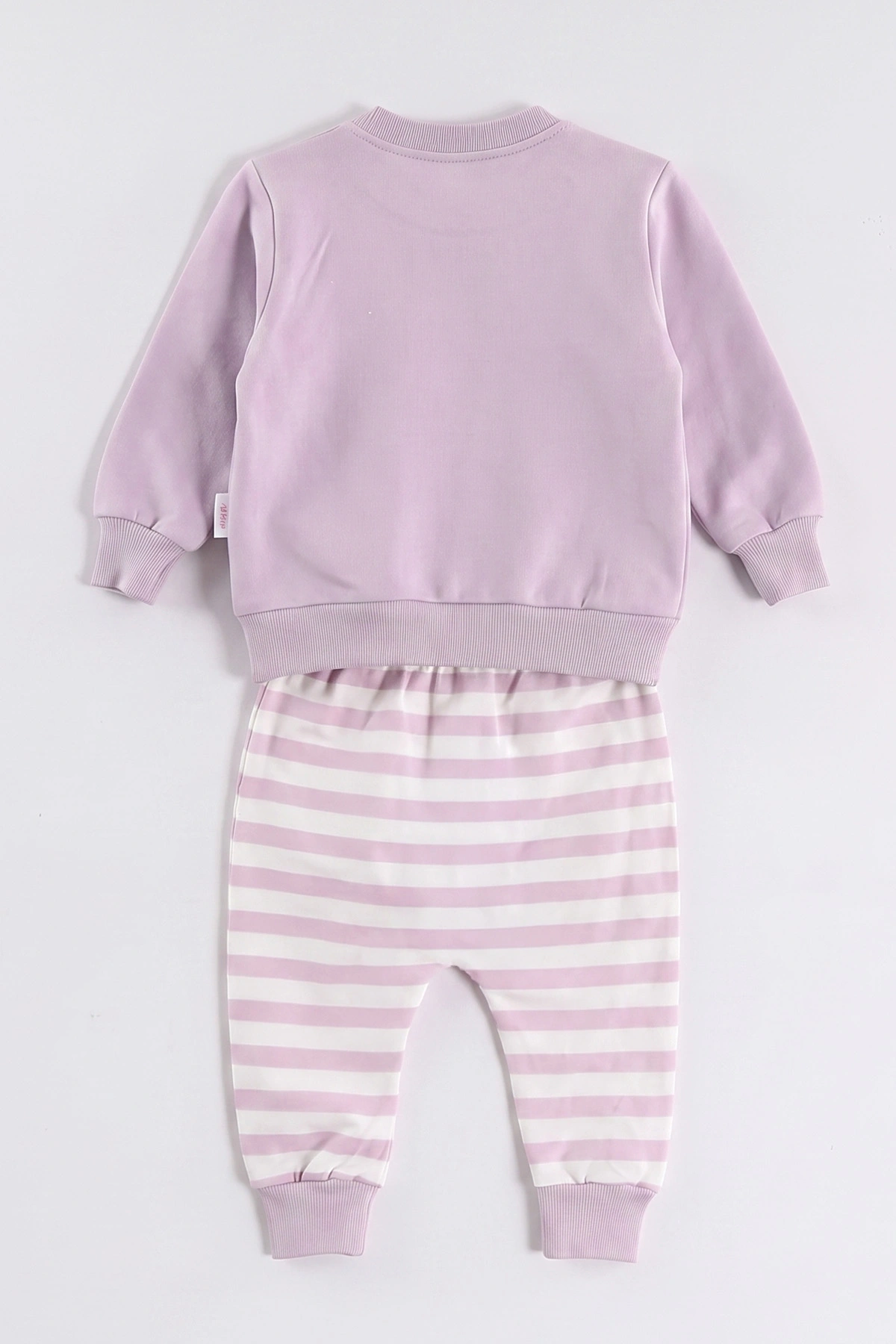 Lila (3-24 Ay) Süzene Tavşan Nakışlı  Kız Bebek 2'li  Takım 473049