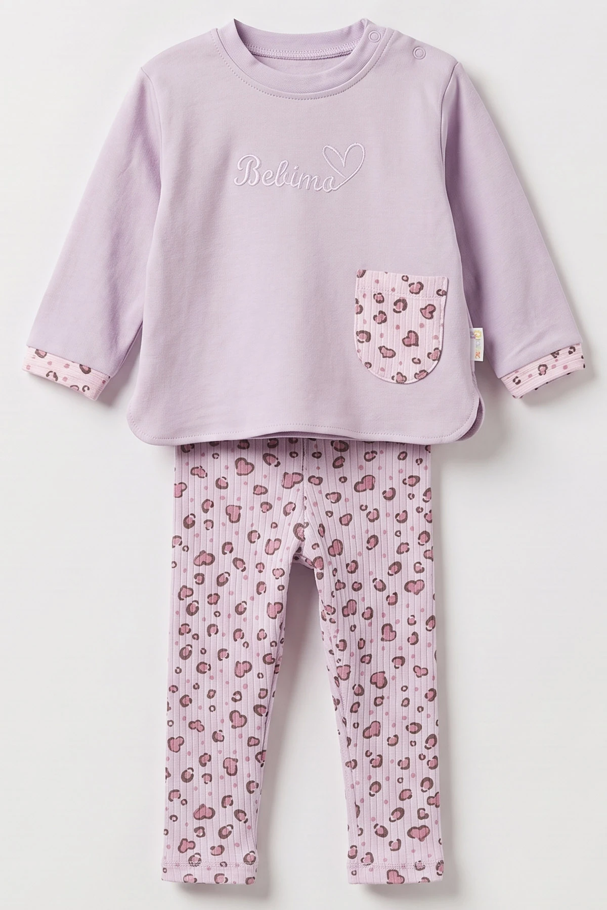 Lila (3-24 Ay)Nakış Detaylı Fitilli Taytlı Kız Bebek Takım 484117