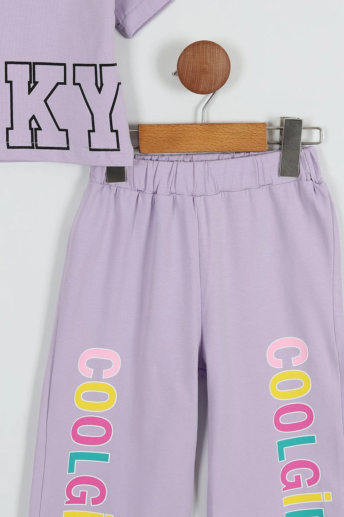 Lila (3-6 Yaş) Love Baskılı Kız Çocuk Takım 255698