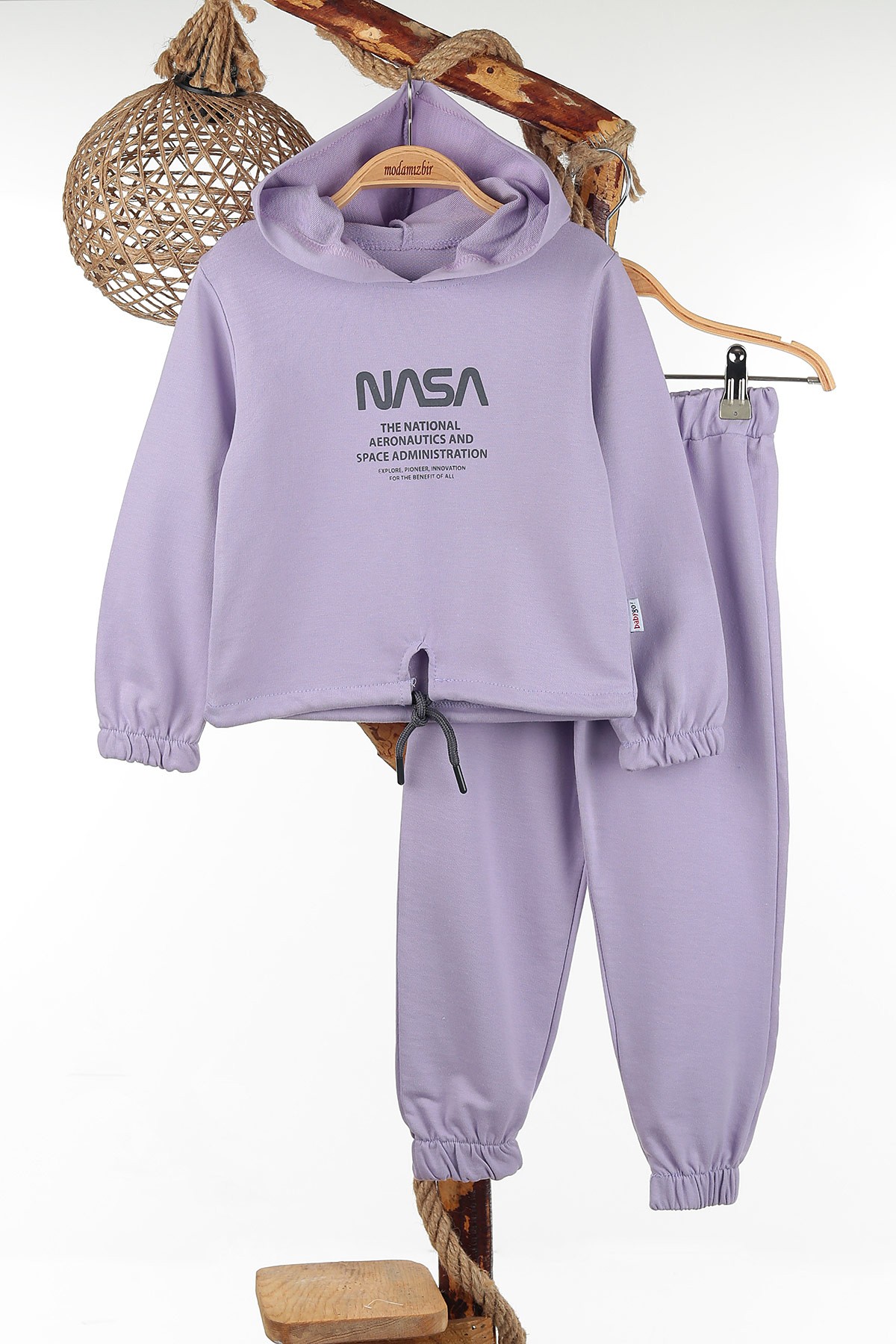 Lila (3-6 Yaş) Nasa Baskılı İki İp Kız Çocuk Takım 142418