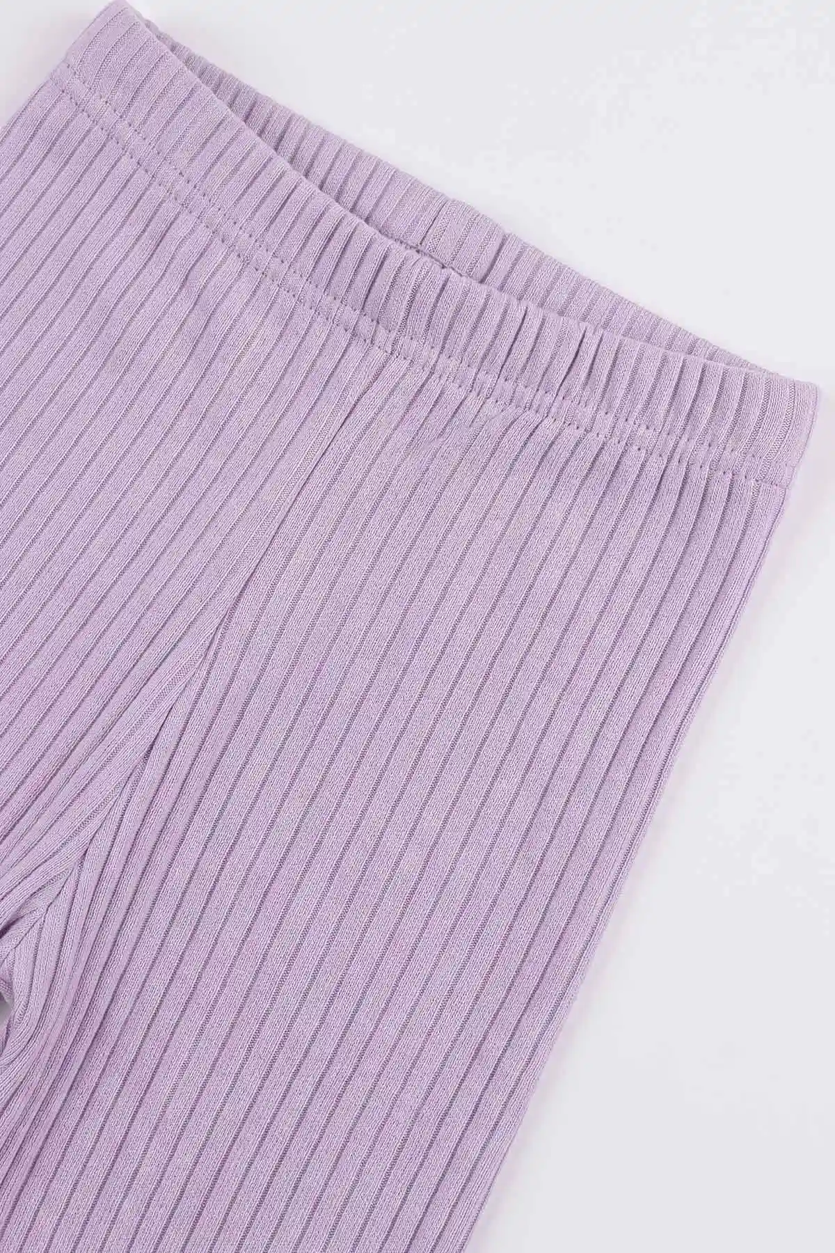 Lila (3-8 Yaş) Kalp Baskılı 2 İp Sweatli Fitilii Taytlı Kız Çocuk Mevsimlik Takım 484931