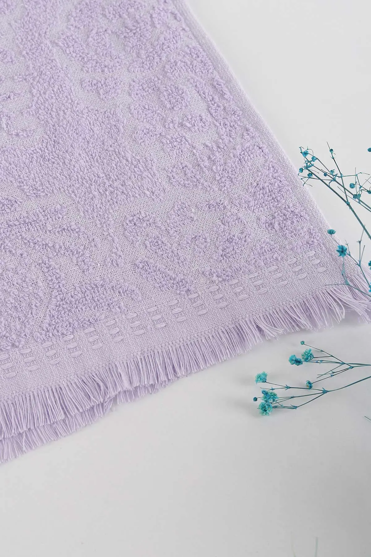 Lila 30x50 Saçaklı Coco Desen Havlu 313325