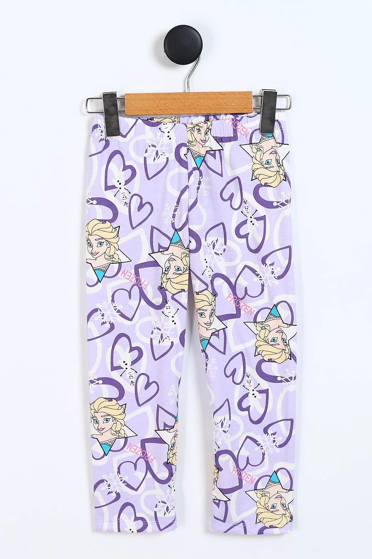 Lila (4-12 Yaş) Kalp Baskılı Ön Düğmeli Göz Bandı Detaylı Kız Çocuk Pijama Takım 337917
