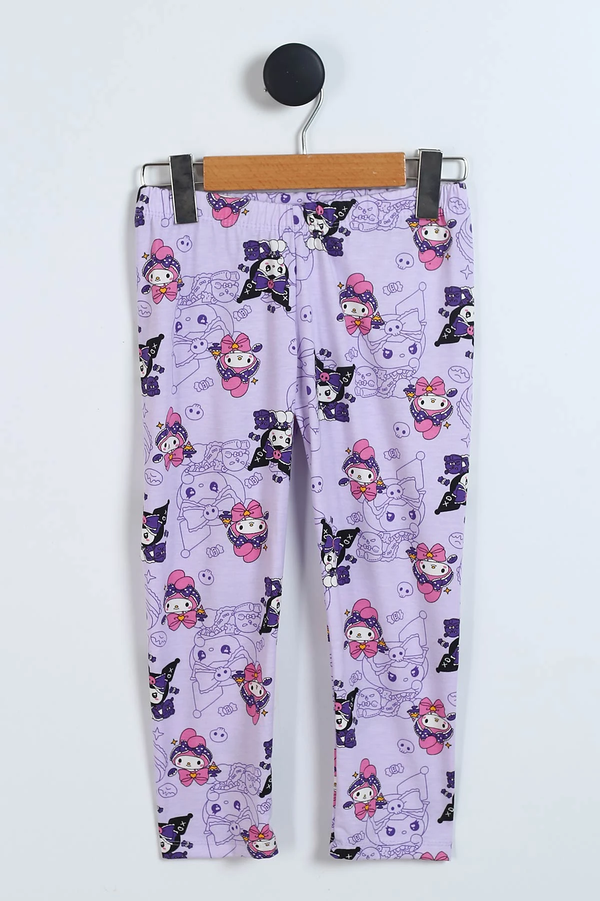 Lila (4-12 Yaş) Karakter Baskılı Ön Düğmeli Göz Bandı Detaylı Kız Çocuk Pijama Takım 340506