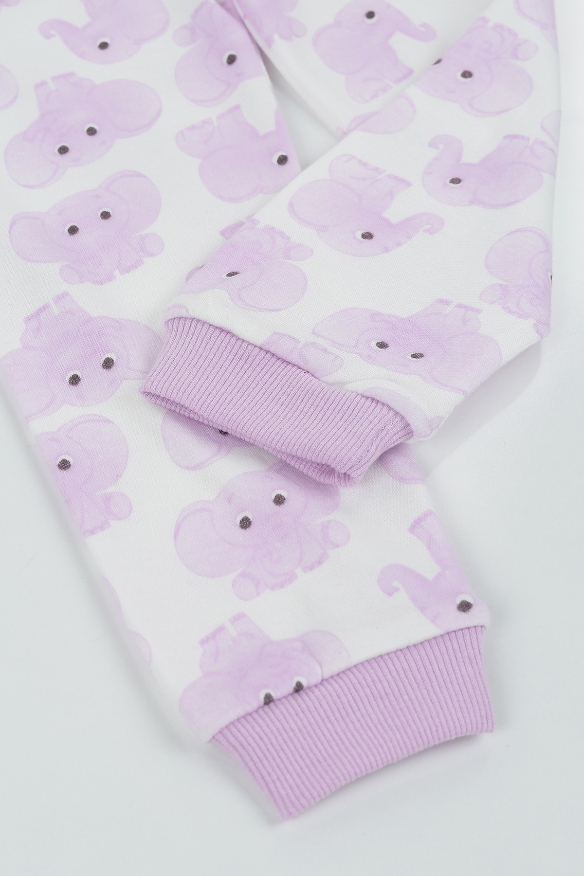 Lila (4-6 Yaş) Fil Baskılı Kız Çocuk Pijama Takı 132845