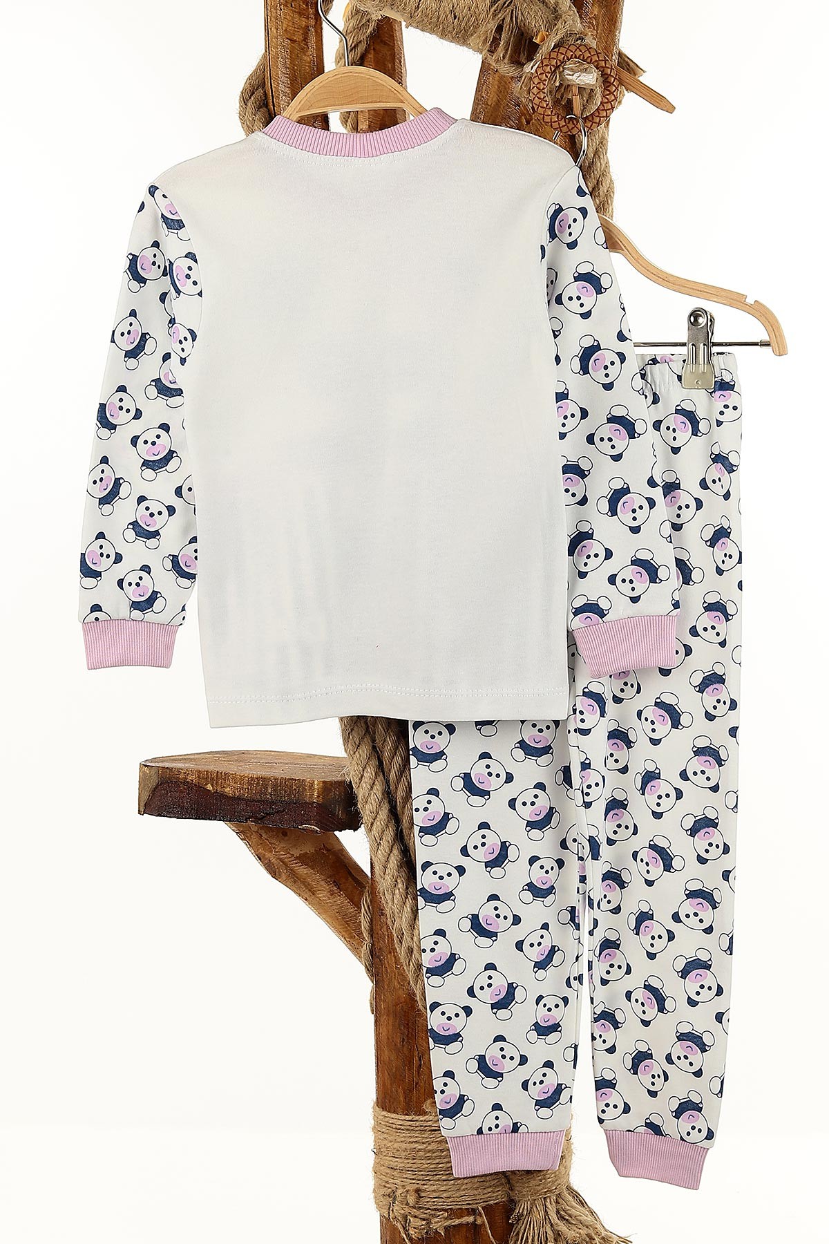 Lila (4-6 Yaş) Panda Baskılı Kız Çocuk Pijama Takım 145178