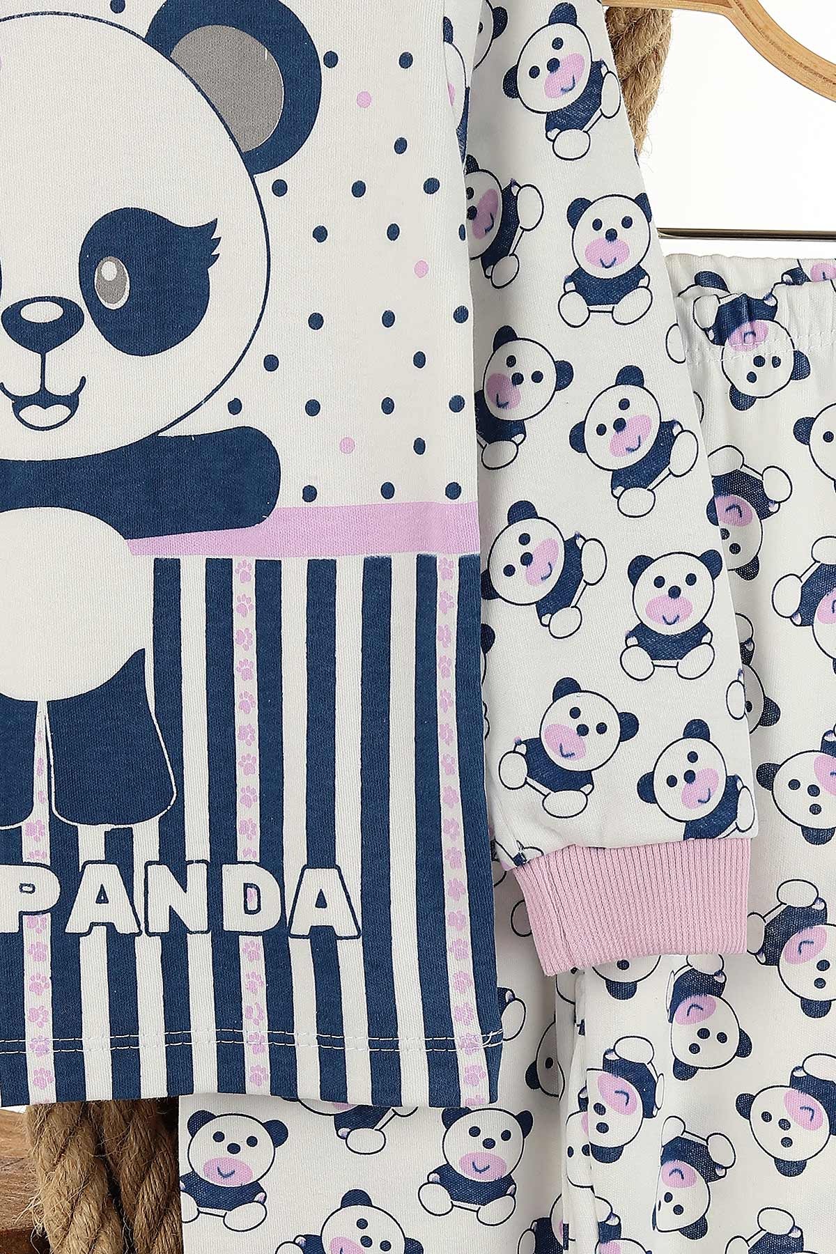 Lila (4-6 Yaş) Panda Baskılı Kız Çocuk Pijama Takım 145178