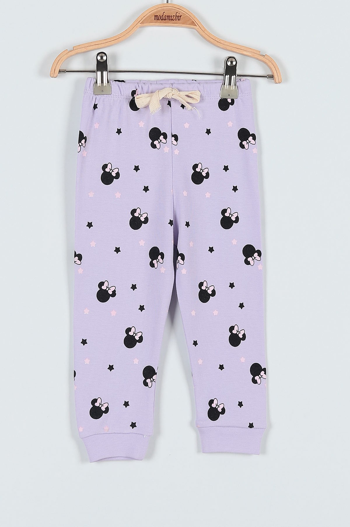 Lila (4-6 Yaş) Uykucu Fare Baskılı Kız Çocuk Pijama Takım 181952