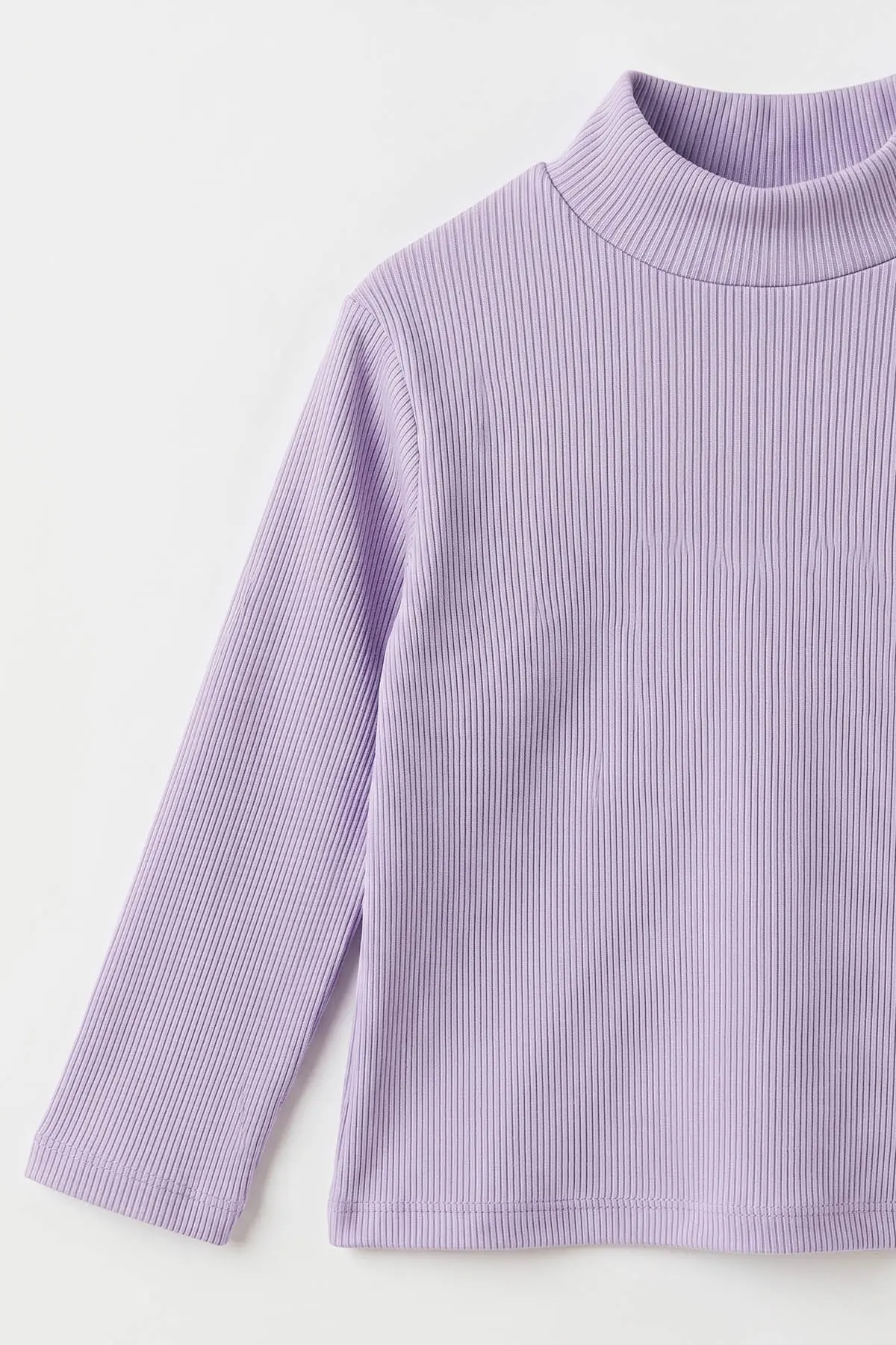 Lila (5-12 Yaş) Yarım Balıkçı Yaka Kaşkorse Kız Çocuk Body Sweatshirt 493046