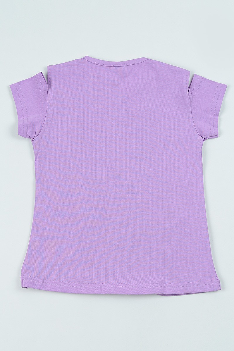 Lila (5-8 yaş) Flamingo Baskılı Kız Çocuk Tşört 105050