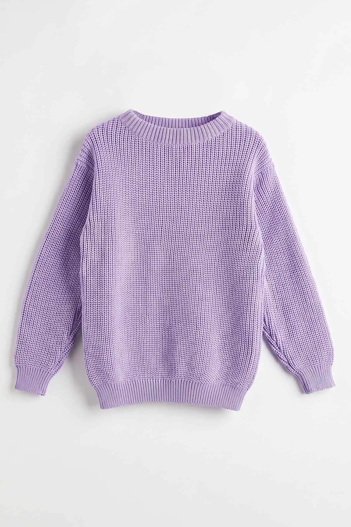 Lila (5-8 Yaş) Selanik Örgülü Çocuk Kazak 474832