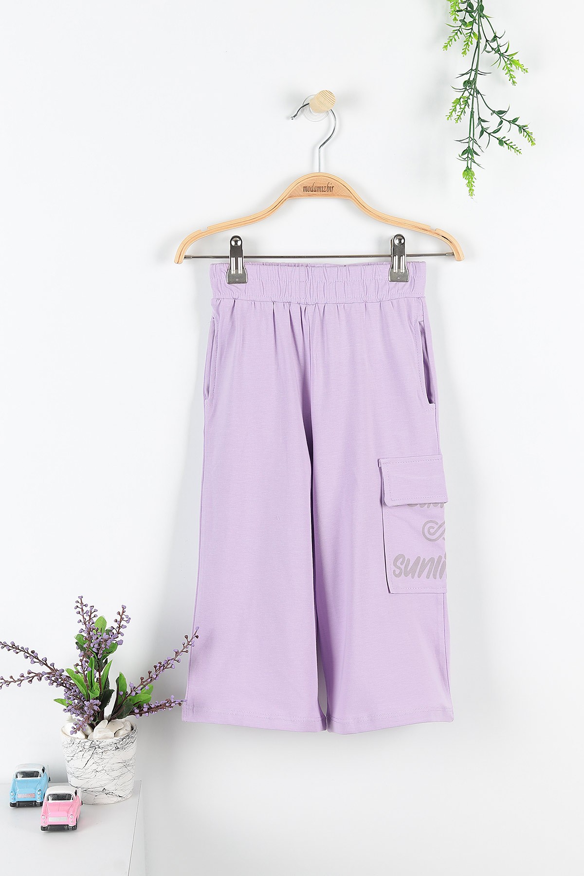 Lila (5-8 Yaş) You Are Baskılı Kargo Cep Detaylı Kız Çocuk Takım 172746