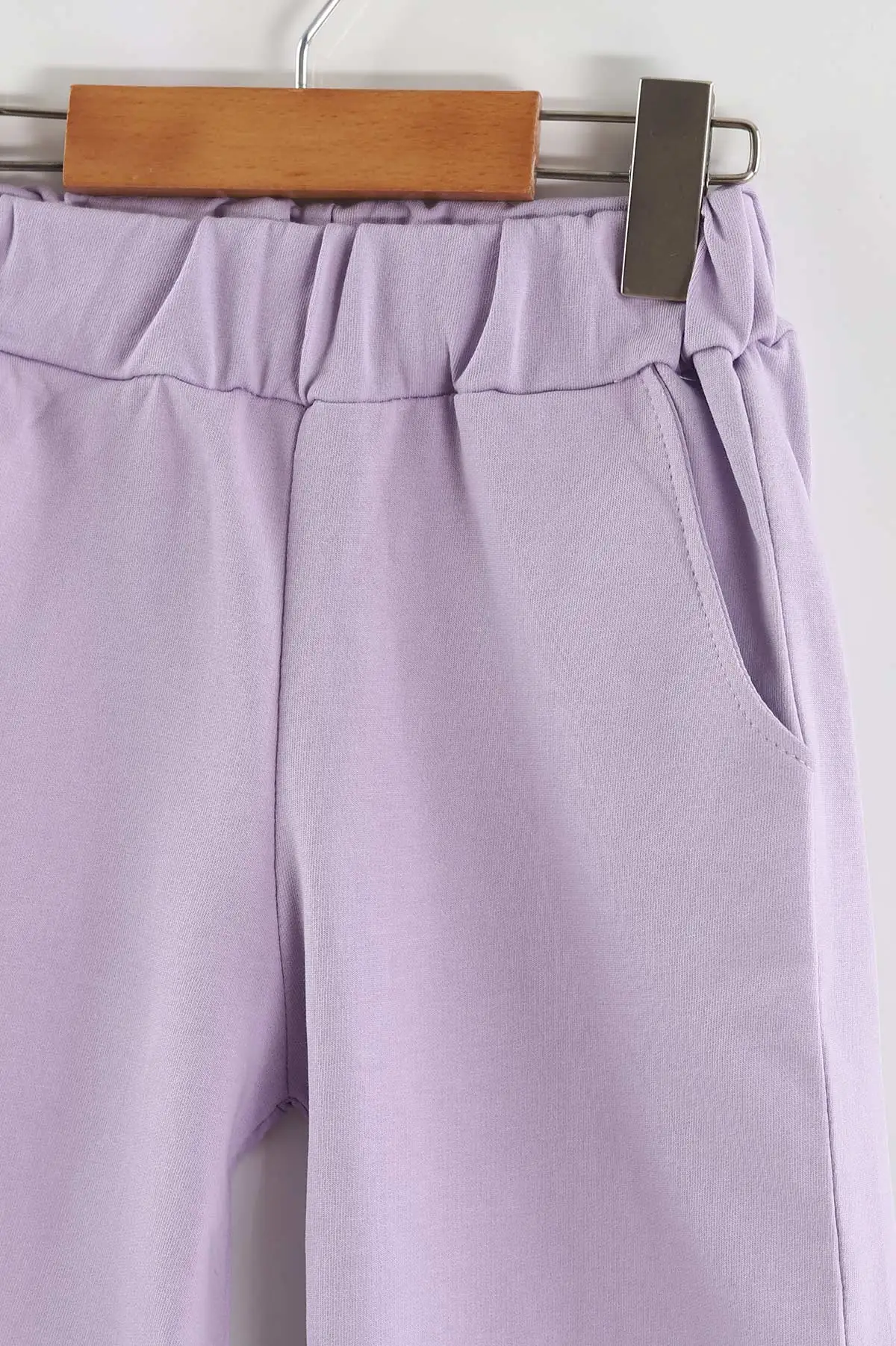 Lila (5-8 Yaş)Bol Paça Kız Çocuk Eşofman Altı 463995