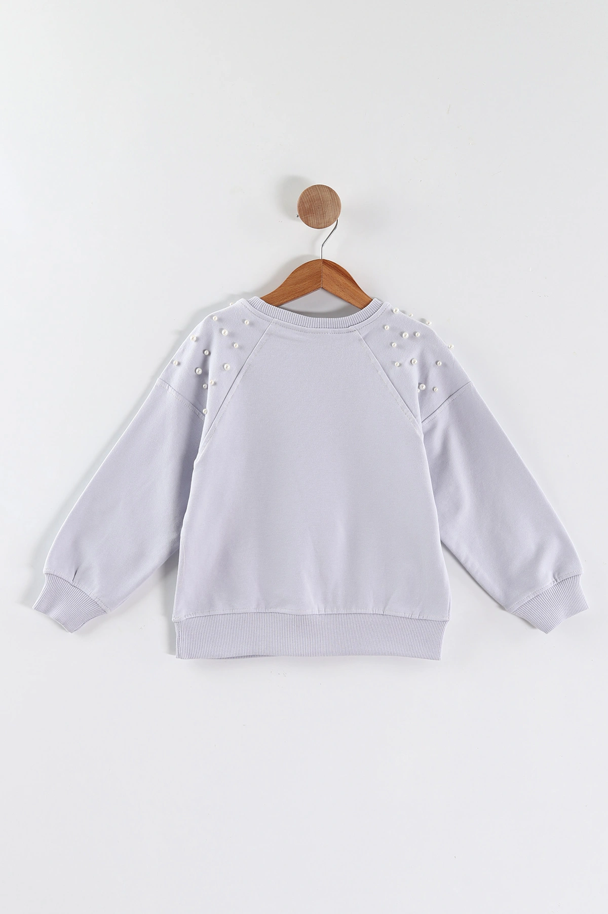Lila (5-8 Yaş)Omuzları İncili Kız Çocuk Sweatshirt 432895