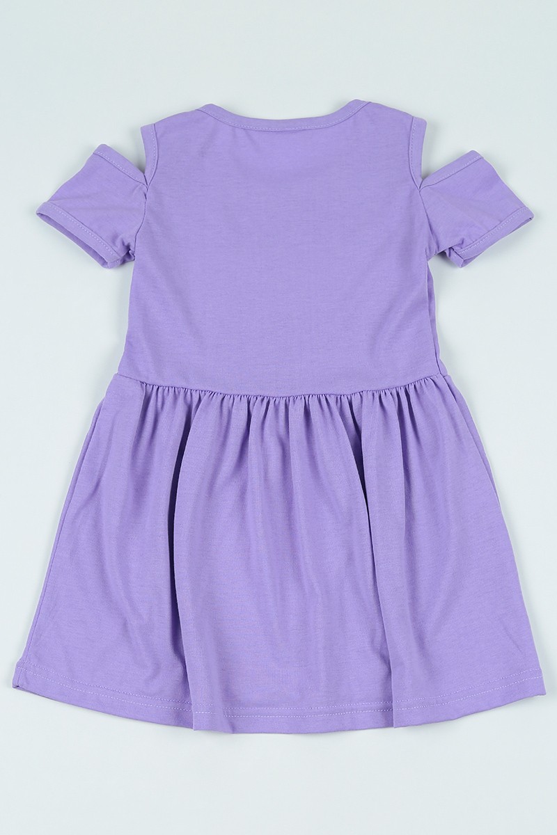 Lila (5-9 yaş) Pul İşlemeli Kız Çocuk Elbise 106036