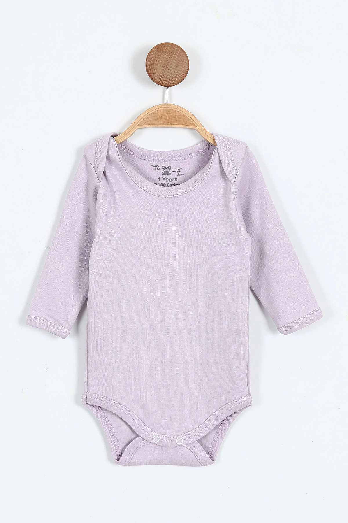 Lila (6-12 Ay ) Uzun Kol Düz Bebek Çıtçıtlı Badi 401341