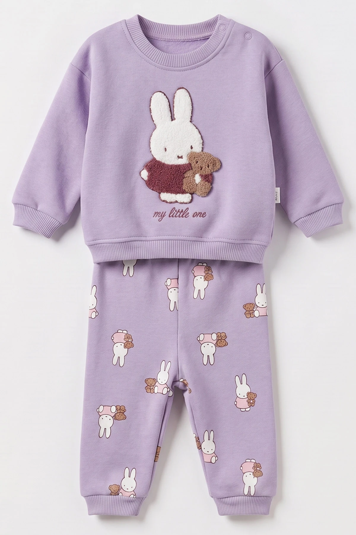 Lila (6-18 Ay) Süzene Nakışlı İçi Şardonlu Kız Bebek Takım 493227