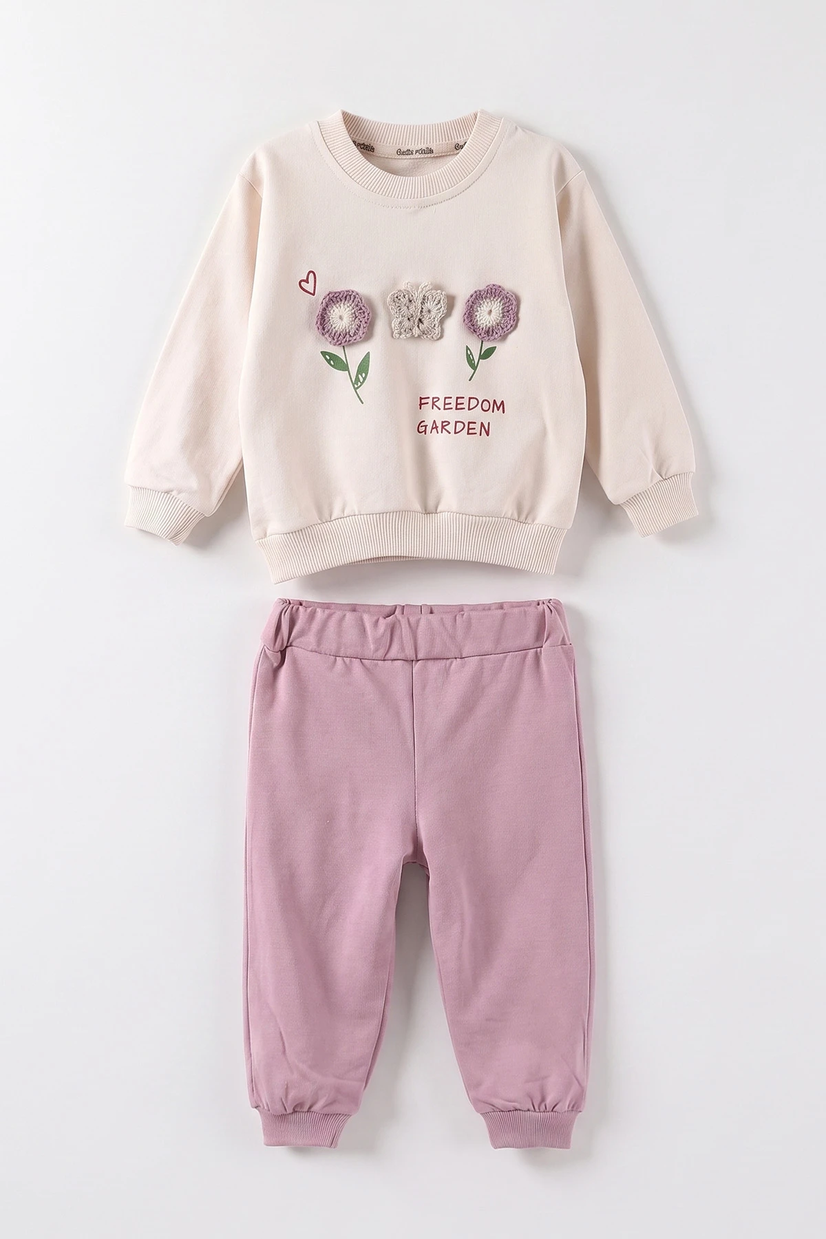 Lila (6-24 Ay) Çiçek Desenli Kız Bebek 2'li Takım 475229