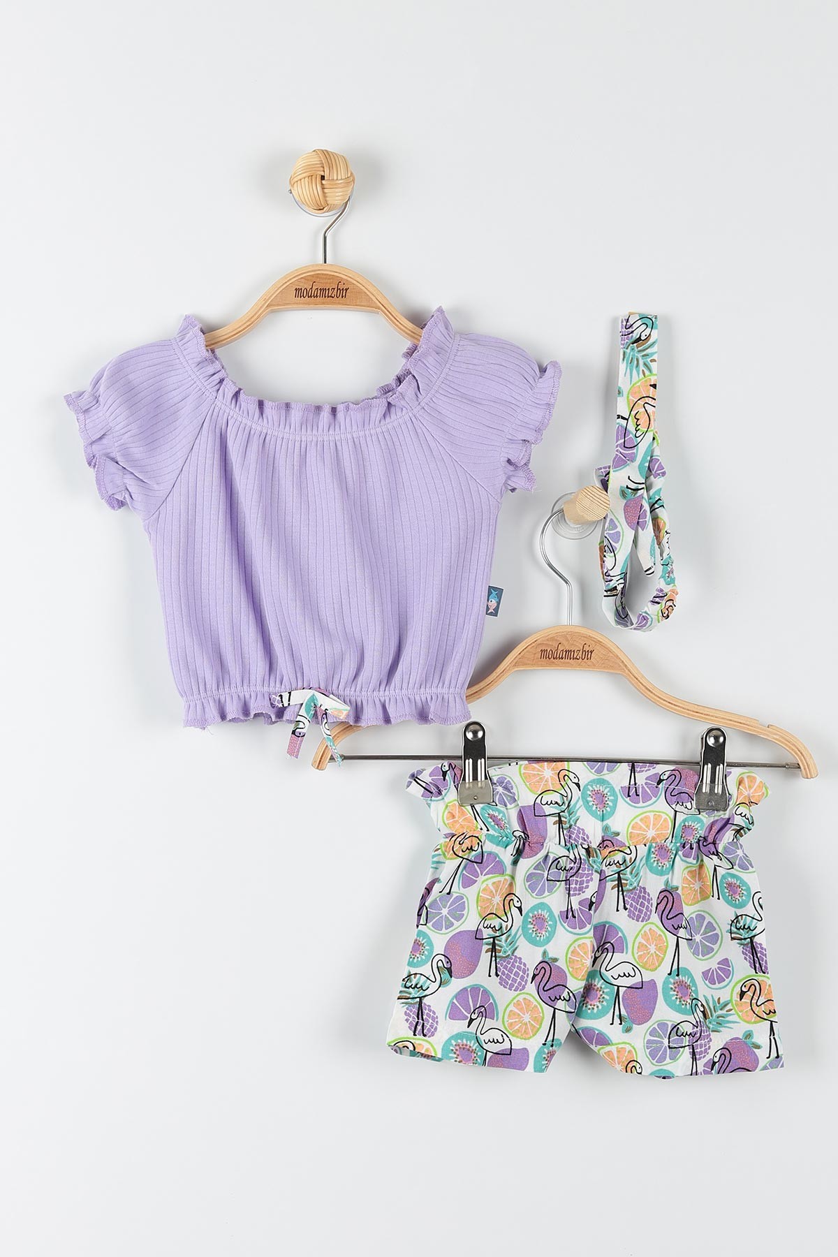 Lila (6-24 Ay) Flamingo Desenli Kız Bebek Takım 175714