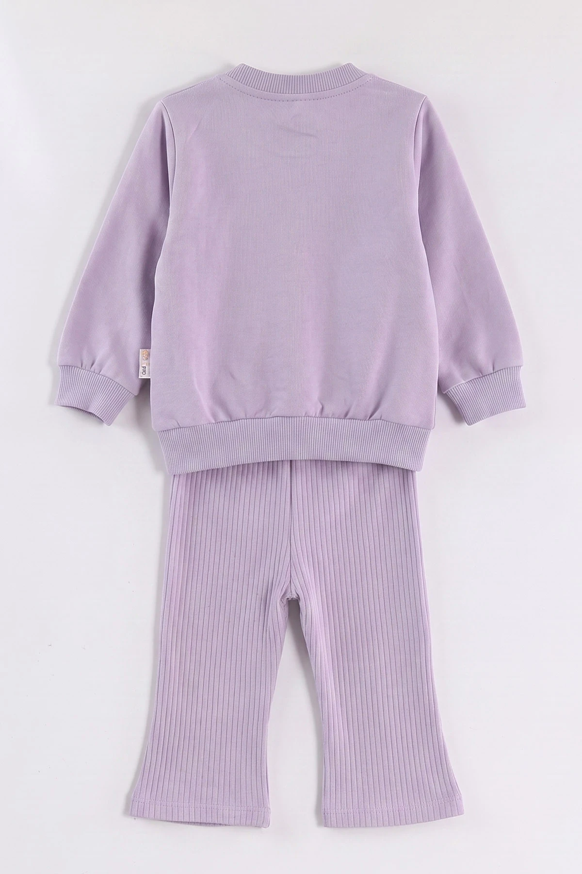 Lila (6-24 Ay) Karakter Baskılı Sweat ve Fitilli İspanyol Taytlı Kız Bebek 2'li Takım 472652